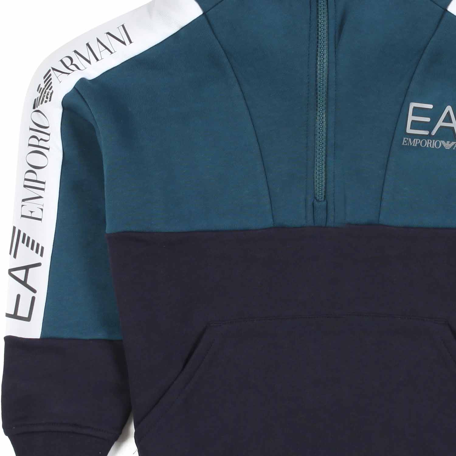 FELPA BLU NAVY E OTTANIO CON CAPPUCCIO - annameglio.com abbigliamento moda