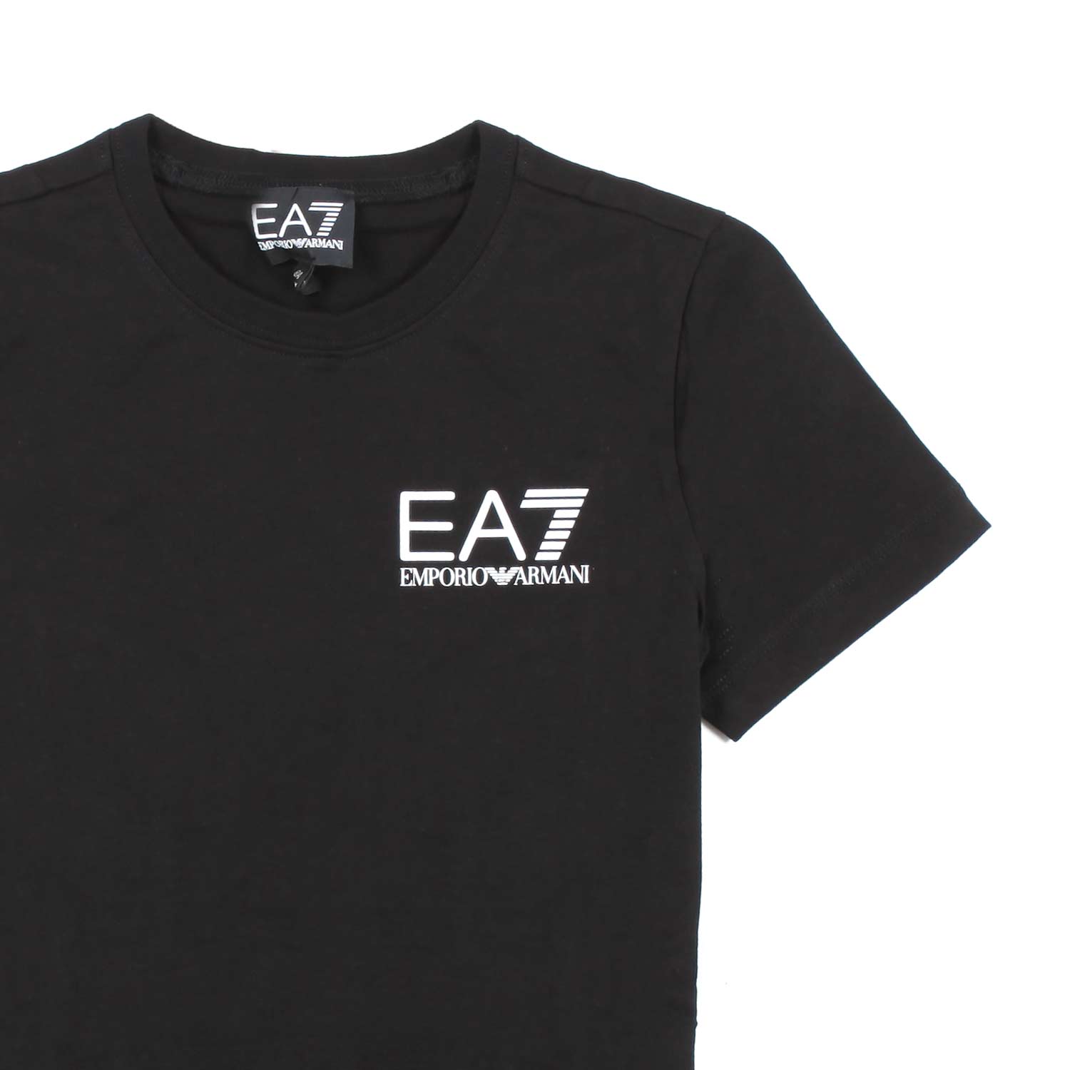 T-SHIRT NERA CON LOGHI EA7 BIANCHI - annameglio.com abbigliamento moda