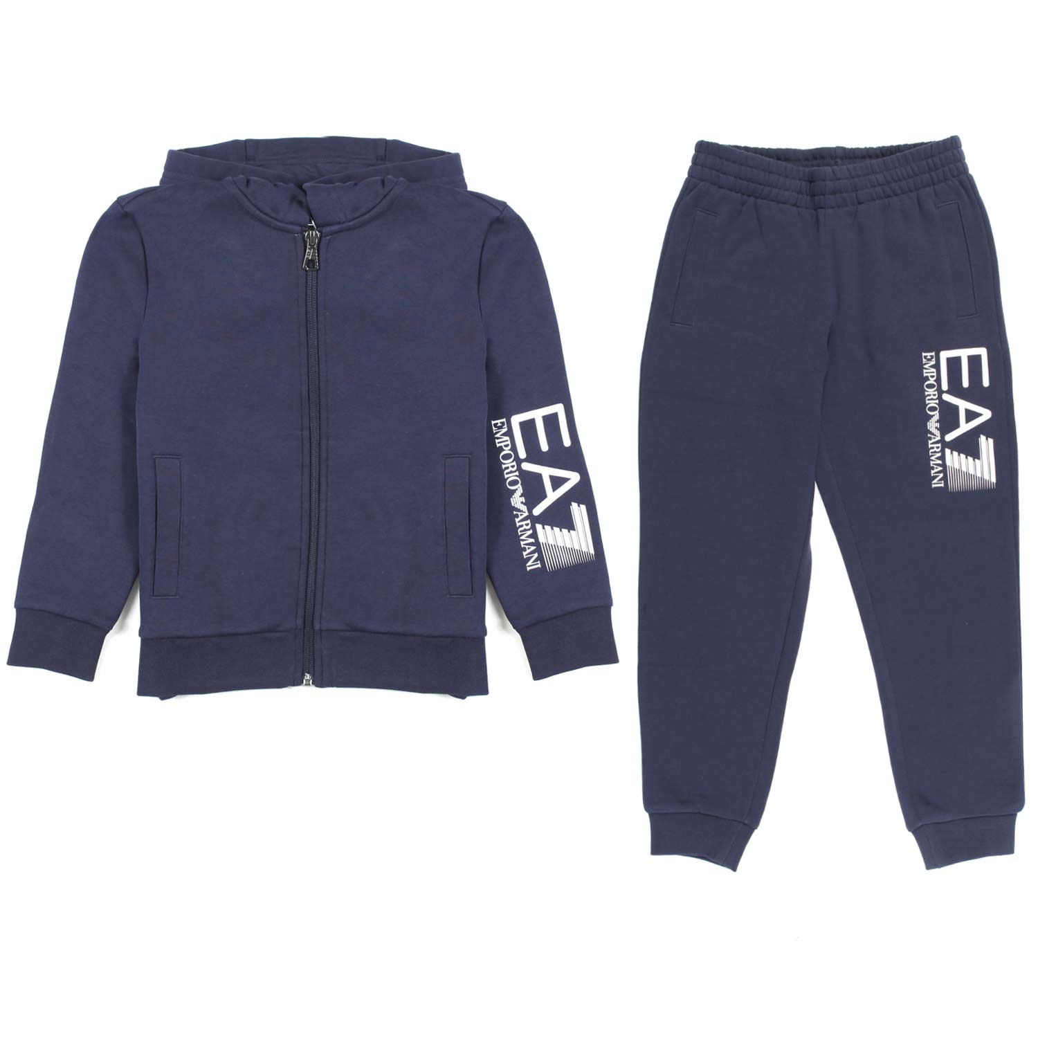 TUTA BLU NAVY CON LOGHI BIANCHI BAMBINO E TEEN - annameglio.com abbigliamento moda
