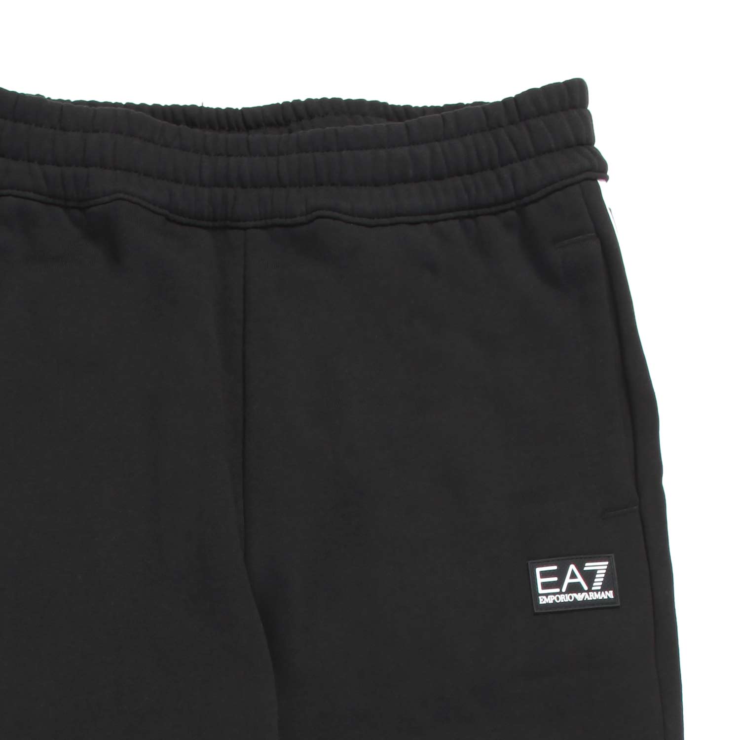 PANTALONE NERO IN FELPA CON LOGHI EA7 - annameglio.com abbigliamento moda