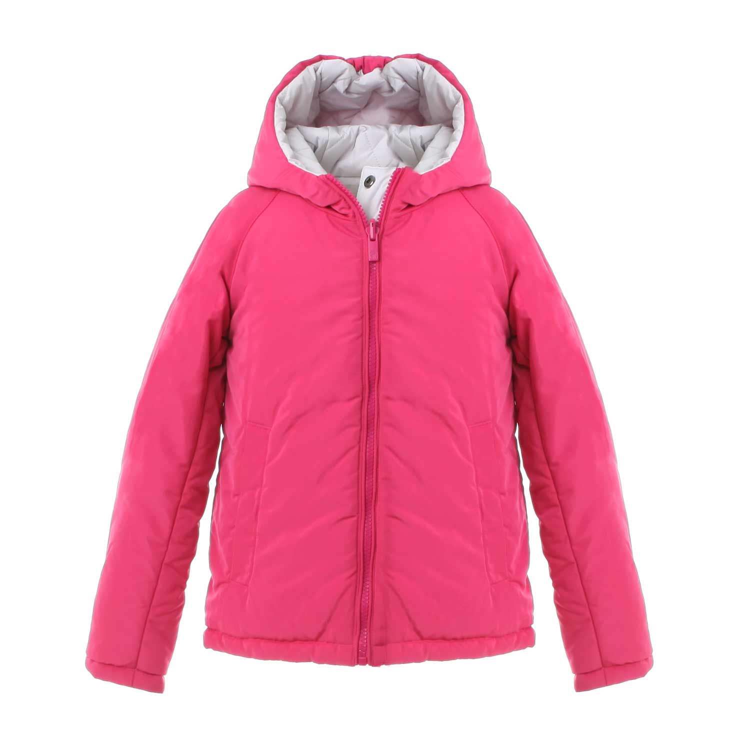GIUBBOTTO REVERSIBILE DAINA GIRL FUCSIA E BIANCO - annameglio.com abbigliamento moda