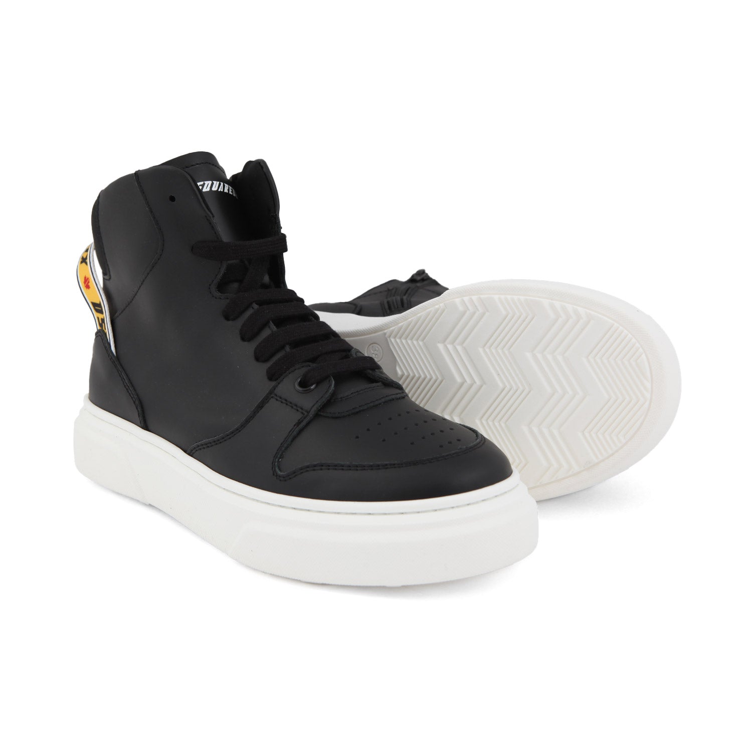 SNEAKER HIGH-TOP UNISEX NERA CON SUOLA BIANCA - annameglio.com abbigliamento moda
