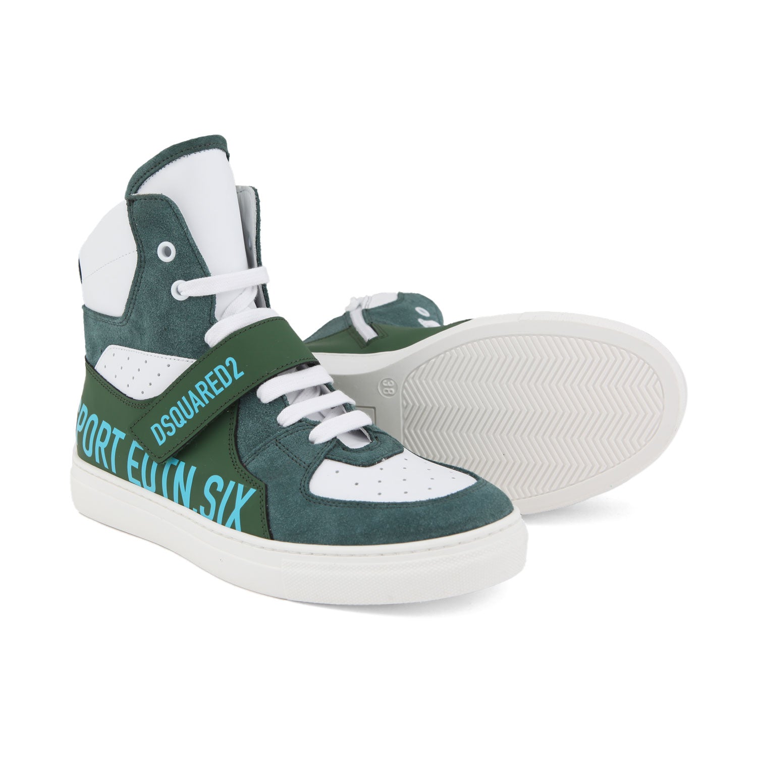 SNEAKER HIGH-TOP UNISEX VERDE E BIANCA - annameglio.com abbigliamento moda