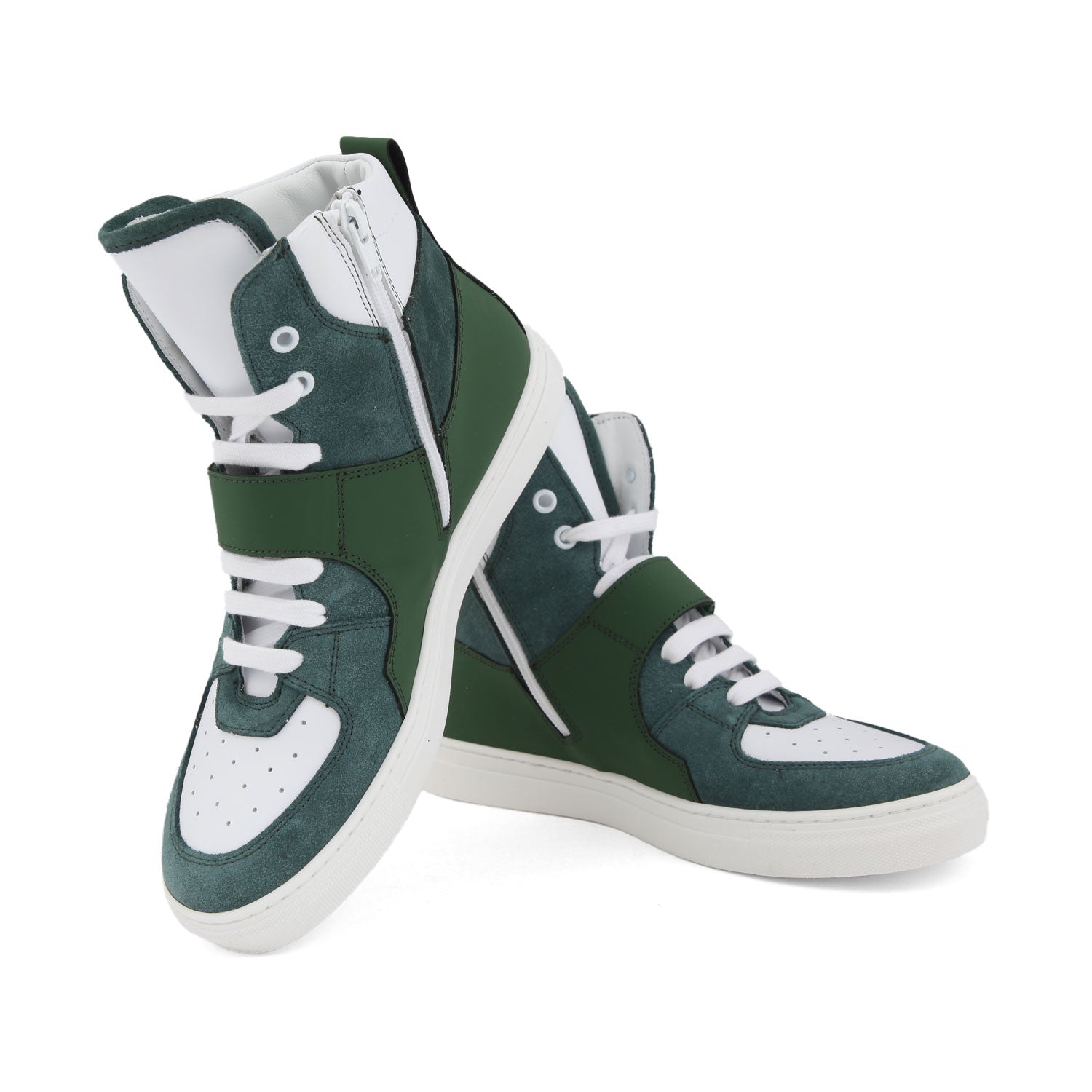 SNEAKER HIGH-TOP UNISEX VERDE E BIANCA - annameglio.com abbigliamento moda