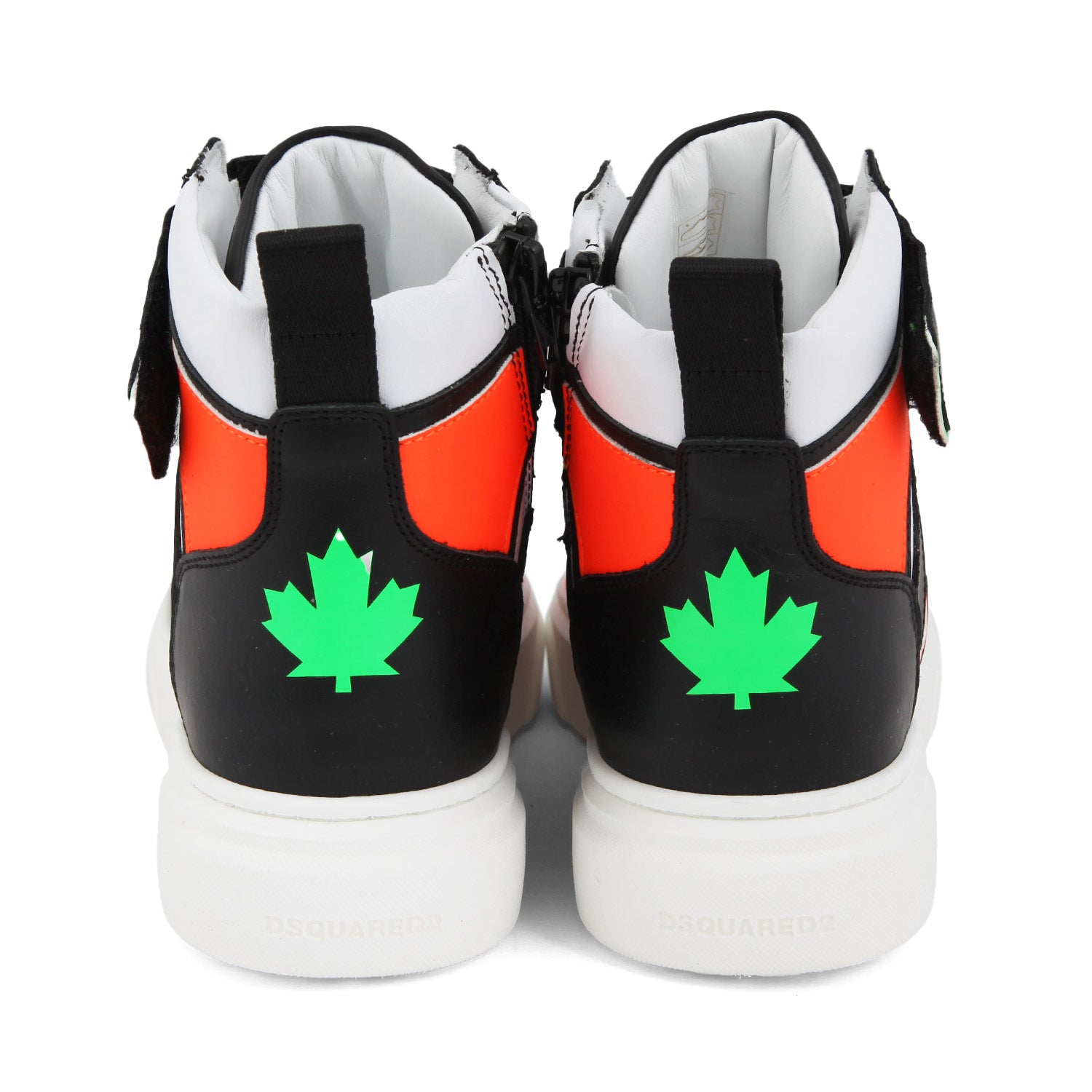 SNEAKER HIGH-TOP NERA E BIANCA CON DETTAGLI FLUO - annameglio.com abbigliamento moda