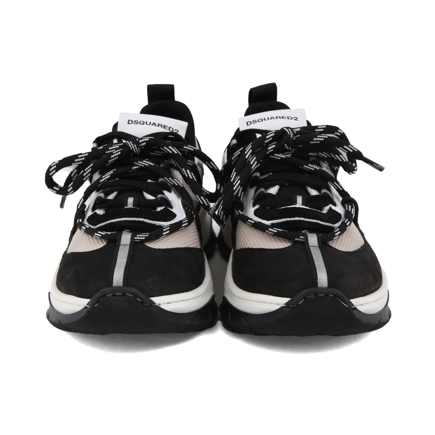 SNEAKER UNISEX NERA CON DETTAGLI BEIGE E BIANCHI - annameglio.com abbigliamento moda