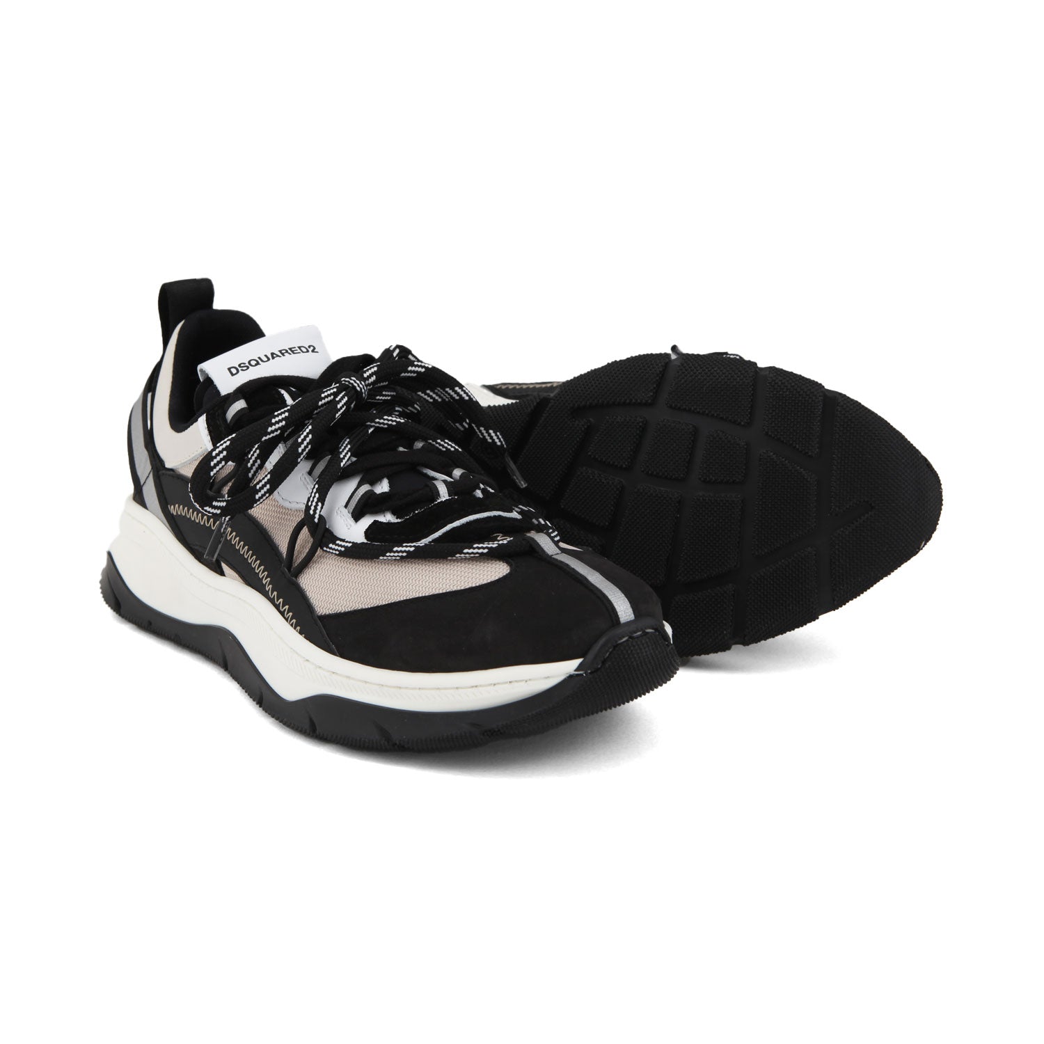 SNEAKER UNISEX NERA CON DETTAGLI BEIGE E BIANCHI - annameglio.com abbigliamento moda