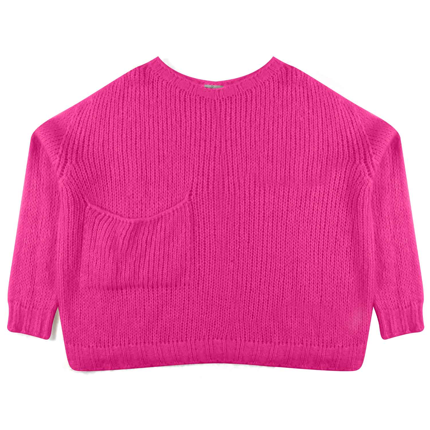 MAGLIONE CROPPED FUCSIA DONNA E RAGAZZA - annameglio.com abbigliamento moda