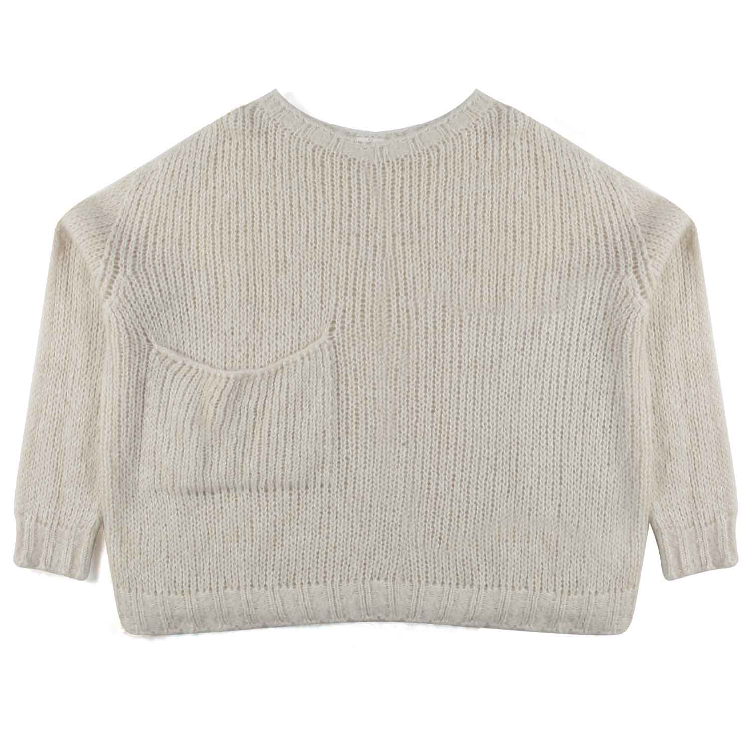 MAGLIONE CROPPED CREMA DONNA E RAGAZZA - annameglio.com abbigliamento moda