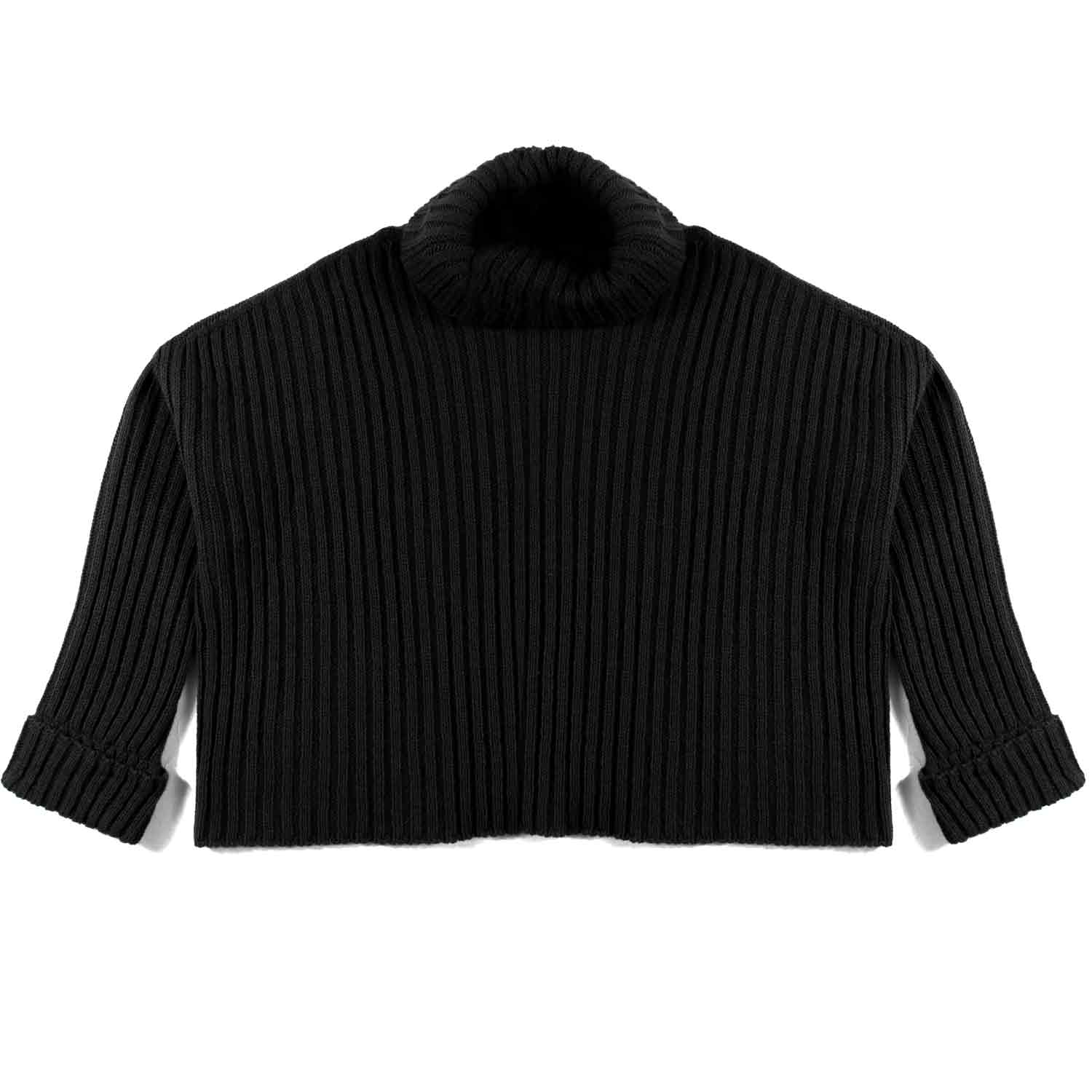 MAGLIONE DOLCEVITA CROPPED NERO - annameglio.com abbigliamento moda