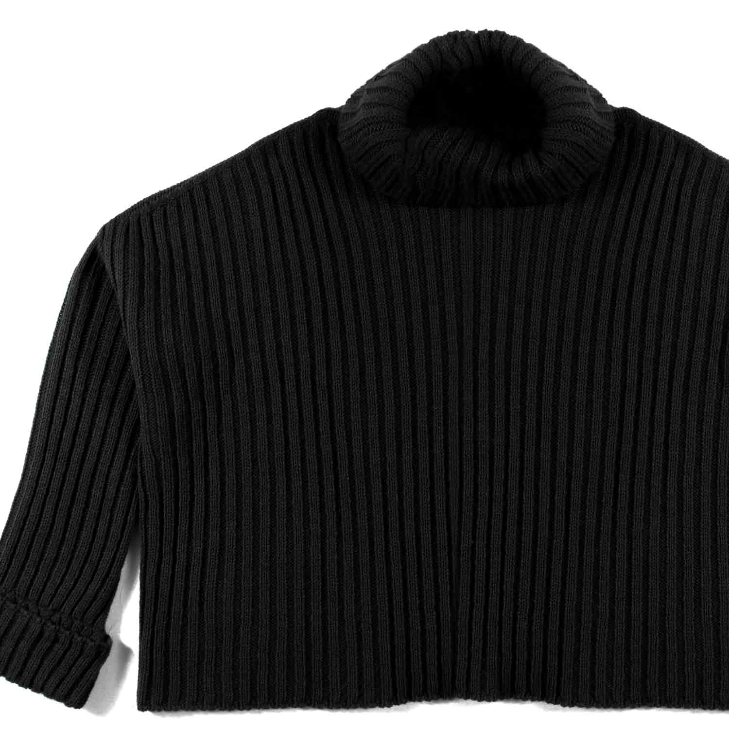 MAGLIONE DOLCEVITA CROPPED NERO - annameglio.com abbigliamento moda