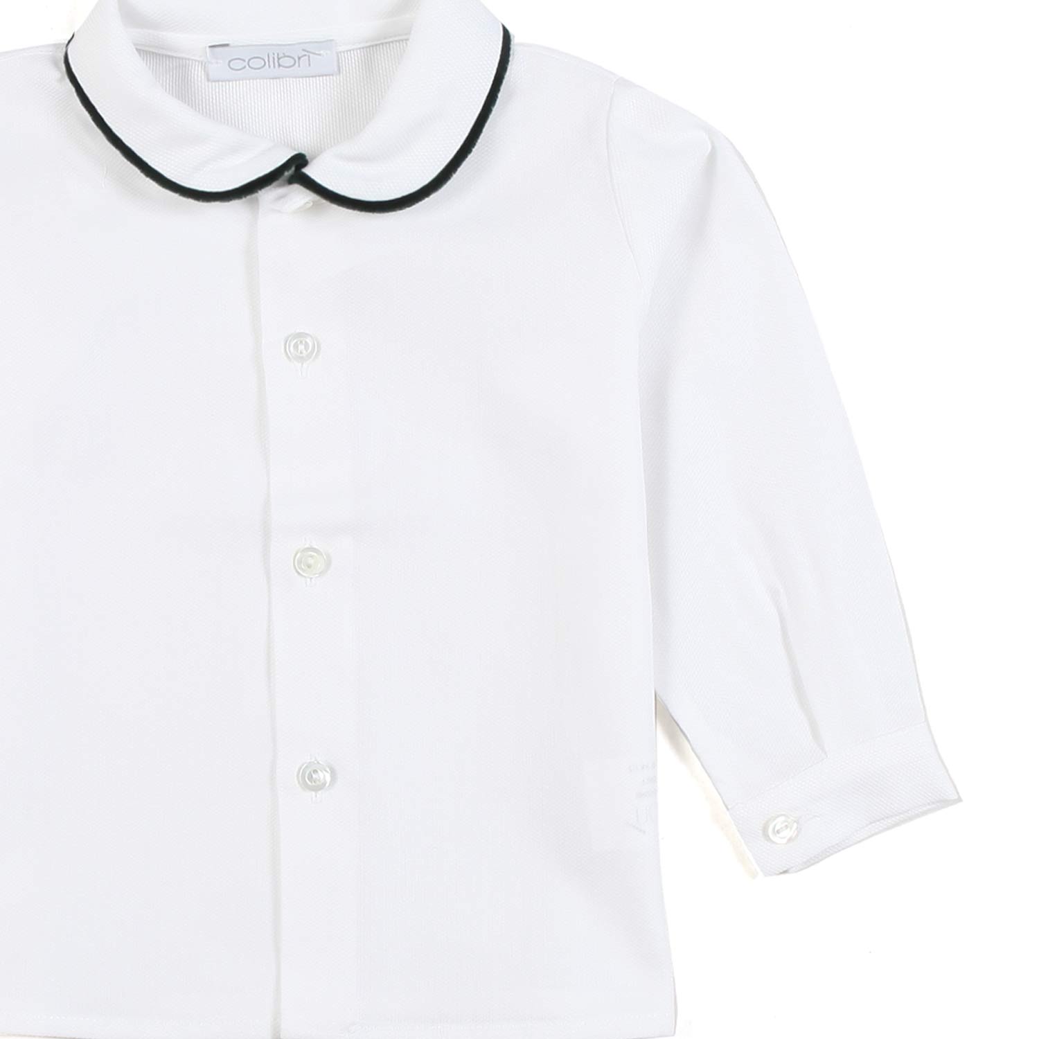 CAMICIA BIANCA CON ORLO COLLETTO VERDE - annameglio.com abbigliamento moda