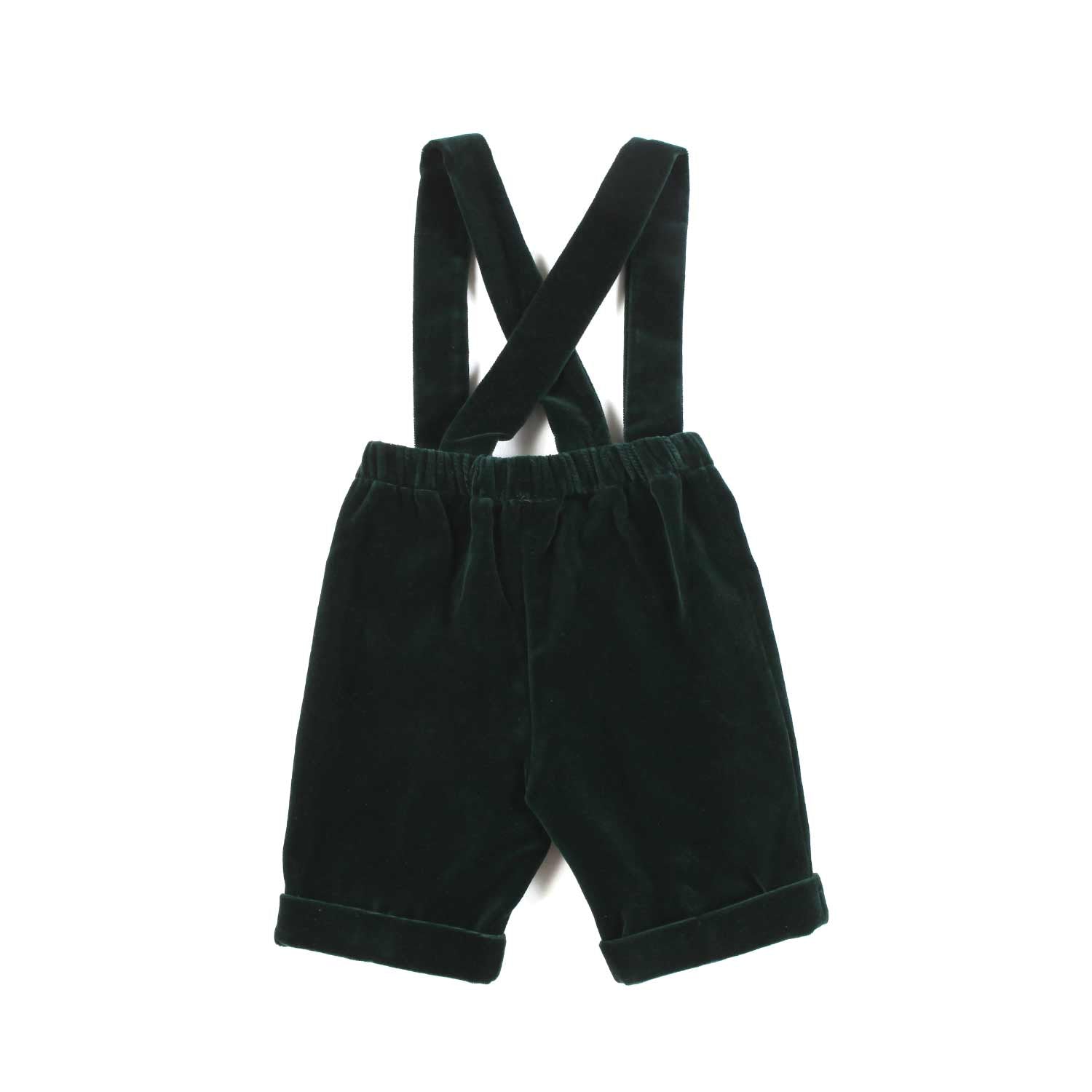 BERMUDA VELLUTO VERDE SCURO BIMBO - annameglio.com abbigliamento moda