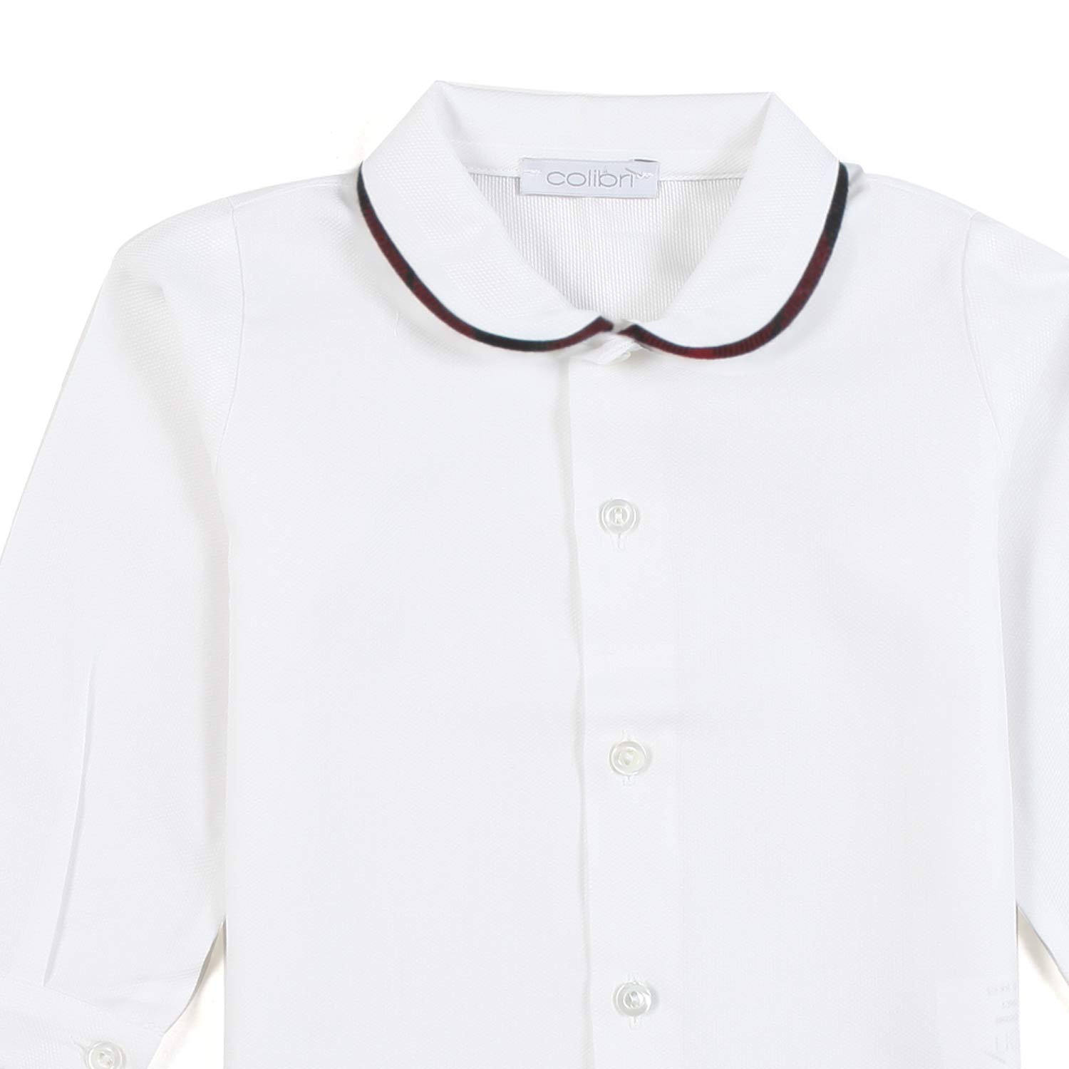 CAMICIA BIANCA CON ORLO COLLETTO ROSSO RUBINO - annameglio.com abbigliamento moda