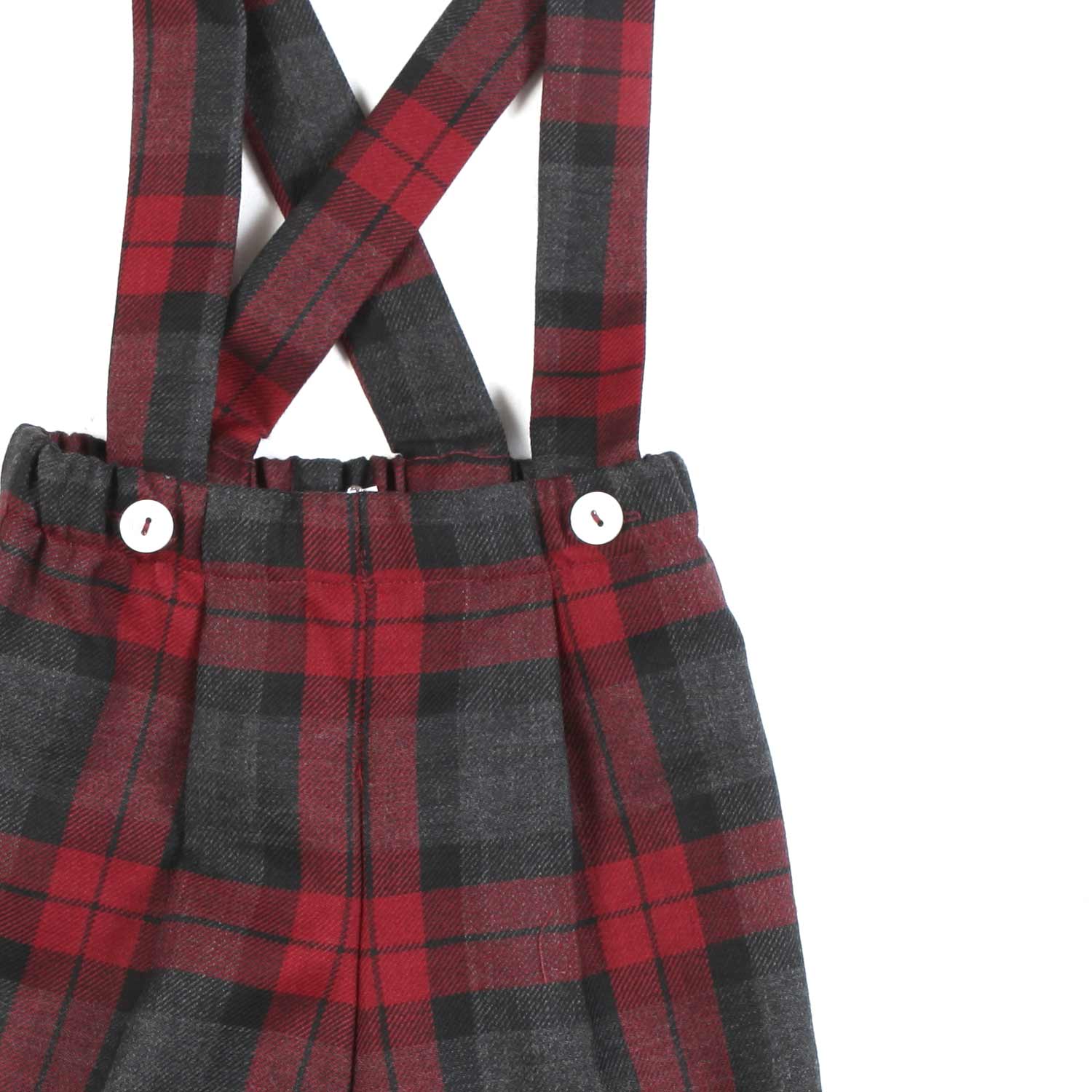 BERMUDA TARTAN ROSSO E GRIGIO BIMBO - annameglio.com abbigliamento moda