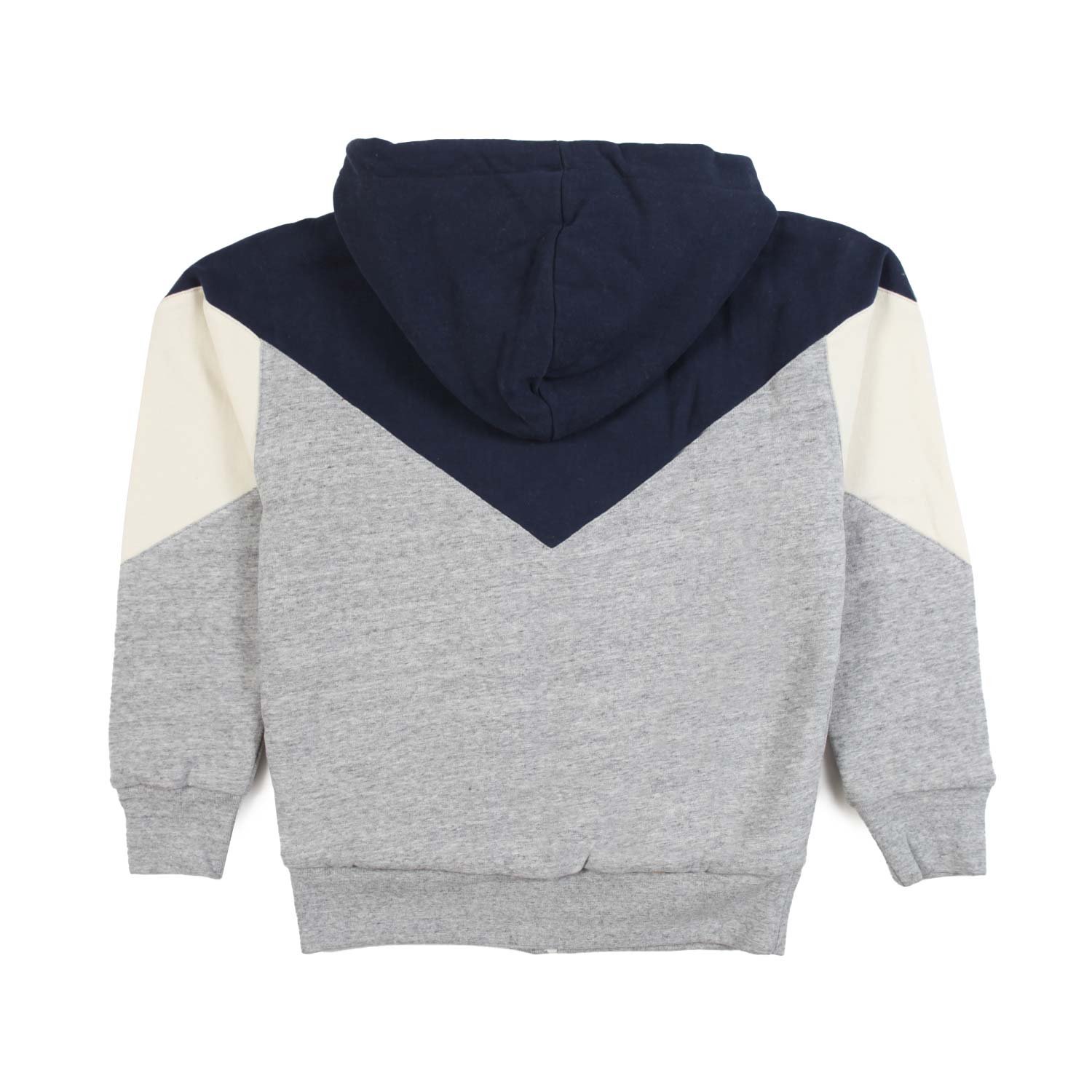 FELPA HOODIE GRIGIA E BLU CON FODERA TEDDY MARRONE - annameglio.com abbigliamento moda