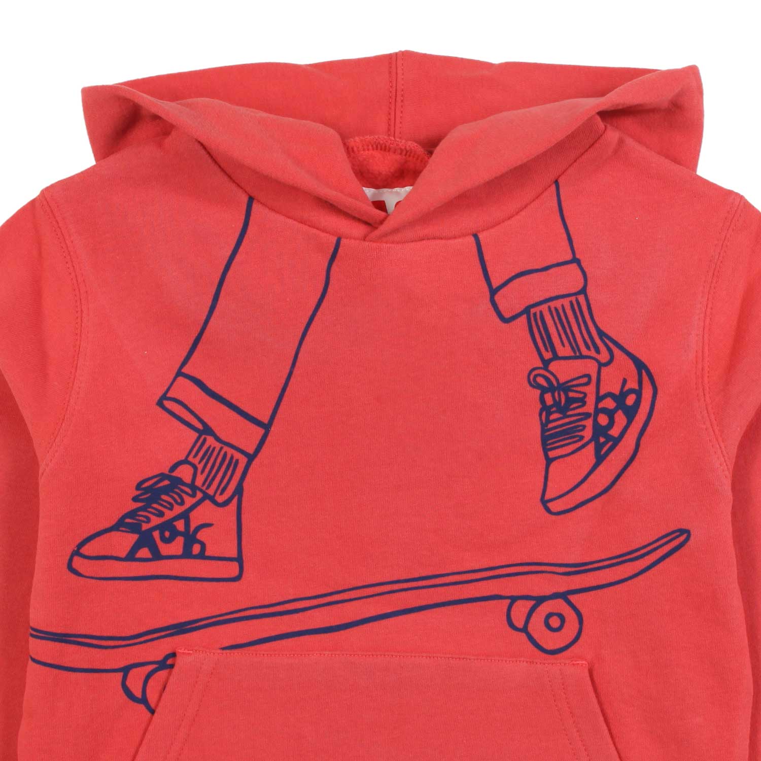 FELPA HUDSON ROSSO CORALLO CON CAPPUCCIO - annameglio.com abbigliamento moda