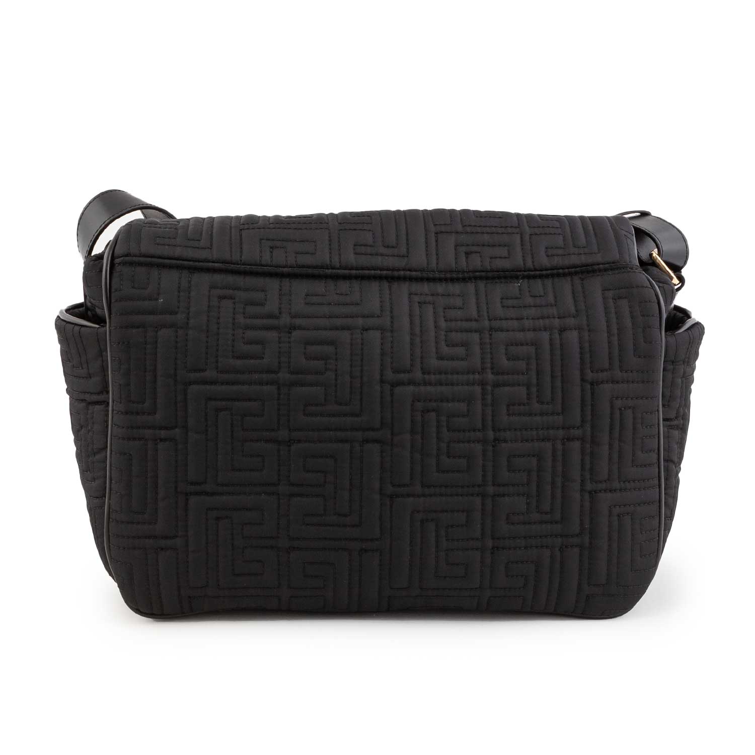 BORSA MAMMA NERA TRAPUNTATA CON MONOGRAMMA ORO - annameglio.com abbigliamento moda