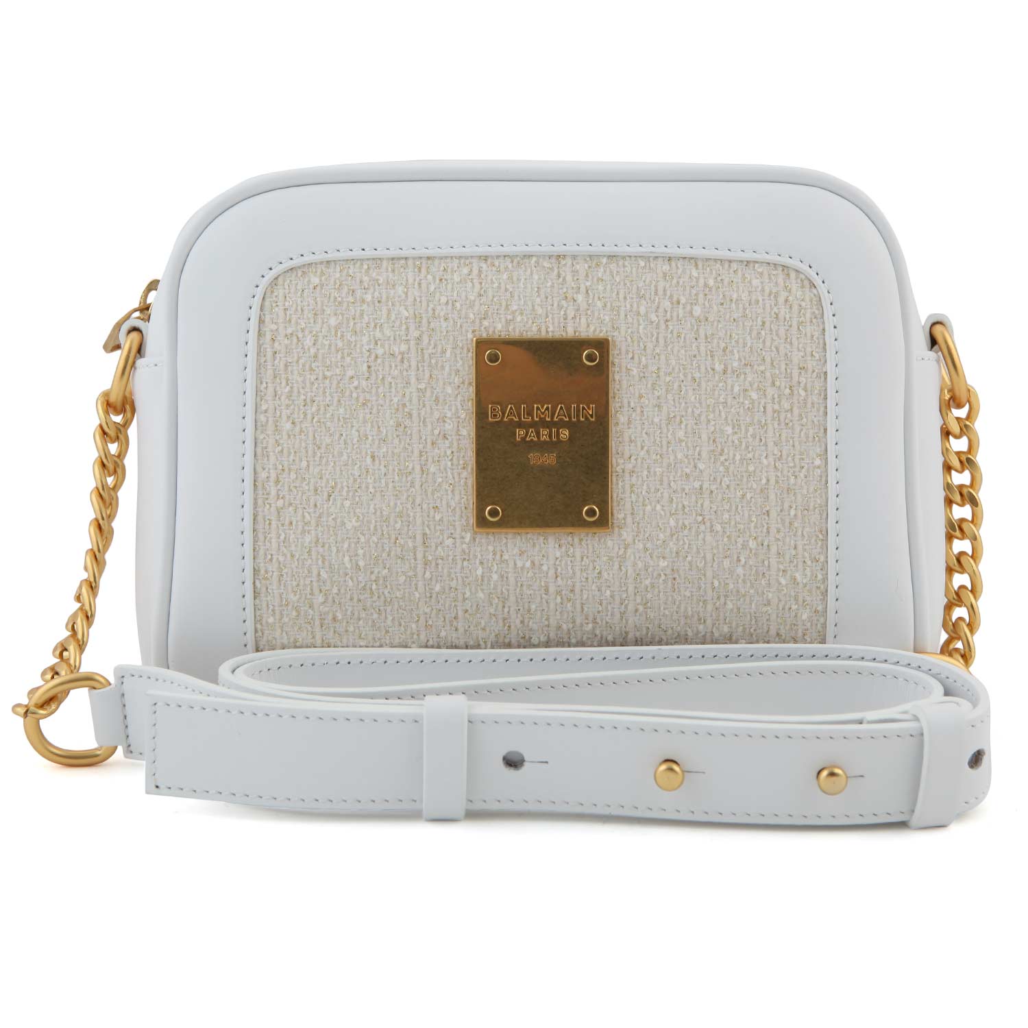 BORSA TRACOLLA RETTANGOLARE BIANCA E ORO - annameglio.com abbigliamento moda