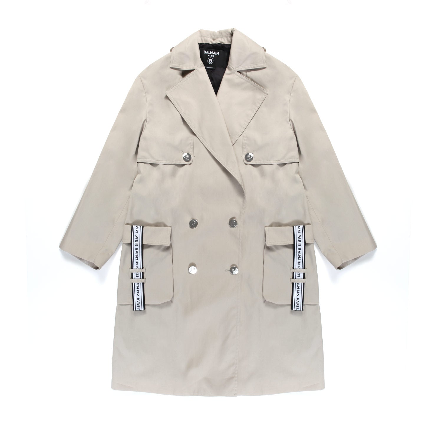 TRENCH COAT BEIGE CON BOTTONI ARGENTO - annameglio.com abbigliamento moda