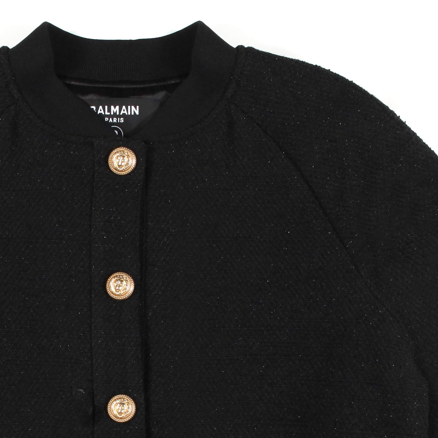 BOMBER NERO CON BOTTONI ORO BAMBINA E TEENAGER - annameglio.com abbigliamento moda