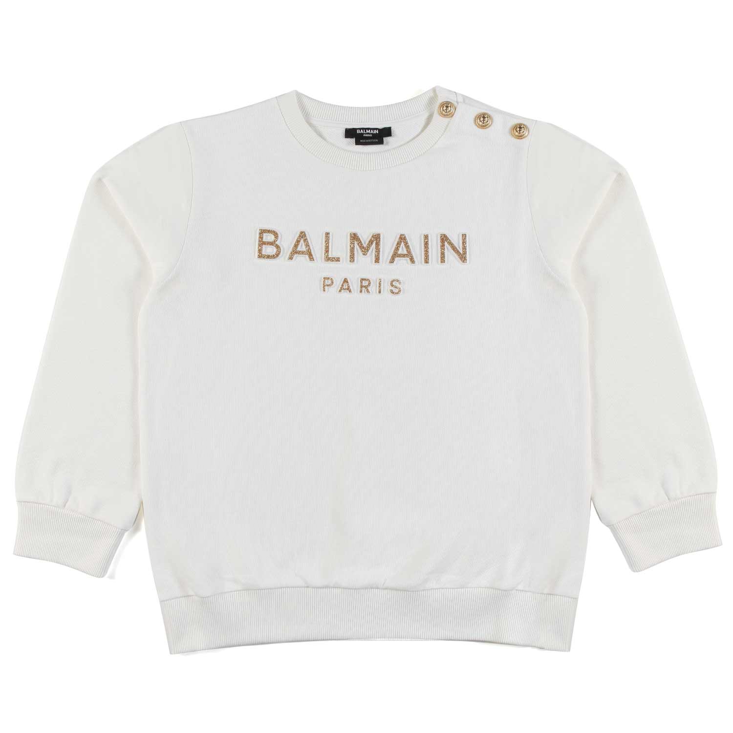 FELPA BIANCA CON LOGO ORO GLITTER - annameglio.com abbigliamento moda