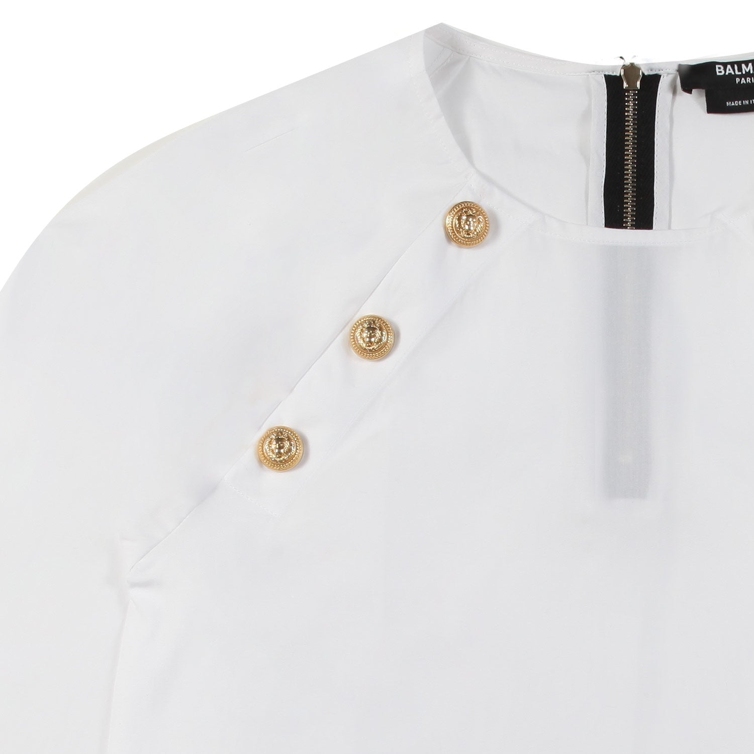 BLUSA BIANCA CON BOTTONI ORO BAMBINA E TEEN - annameglio.com abbigliamento moda