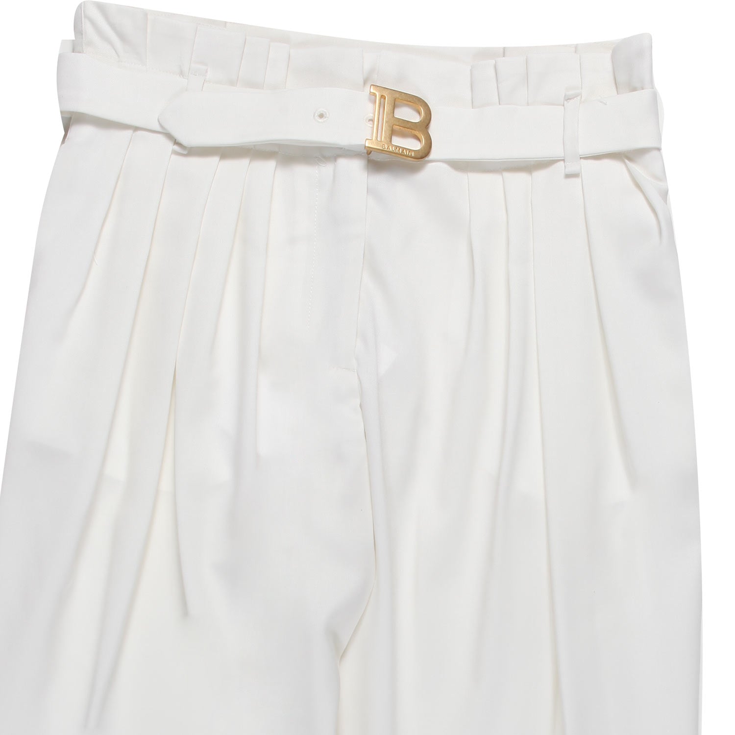 PANTALONE FRESCO LANA BIANCO CON CINTURA - annameglio.com abbigliamento moda
