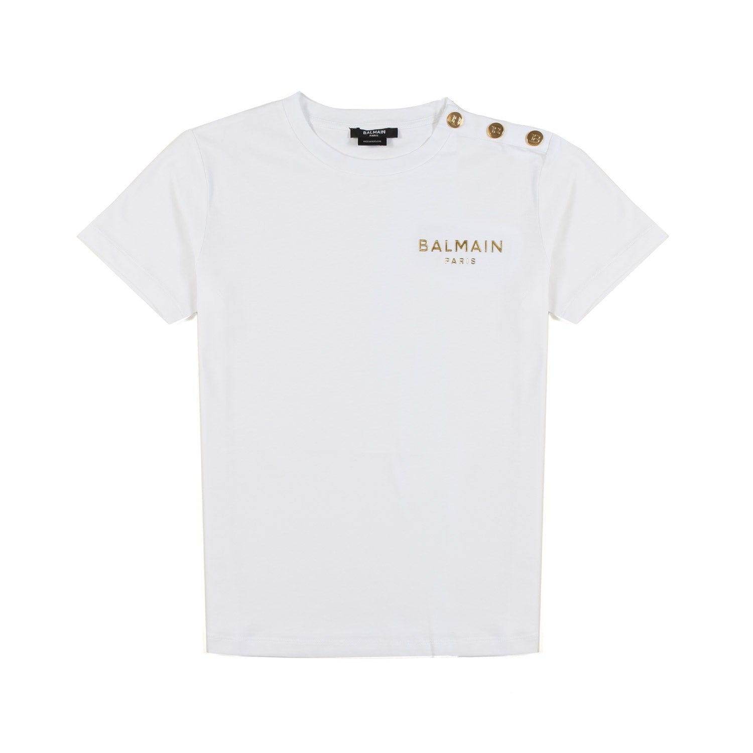 T-SHIRT BIANCA BAMBINA E TEEN CON MINI LOGO ORO - annameglio.com abbigliamento moda