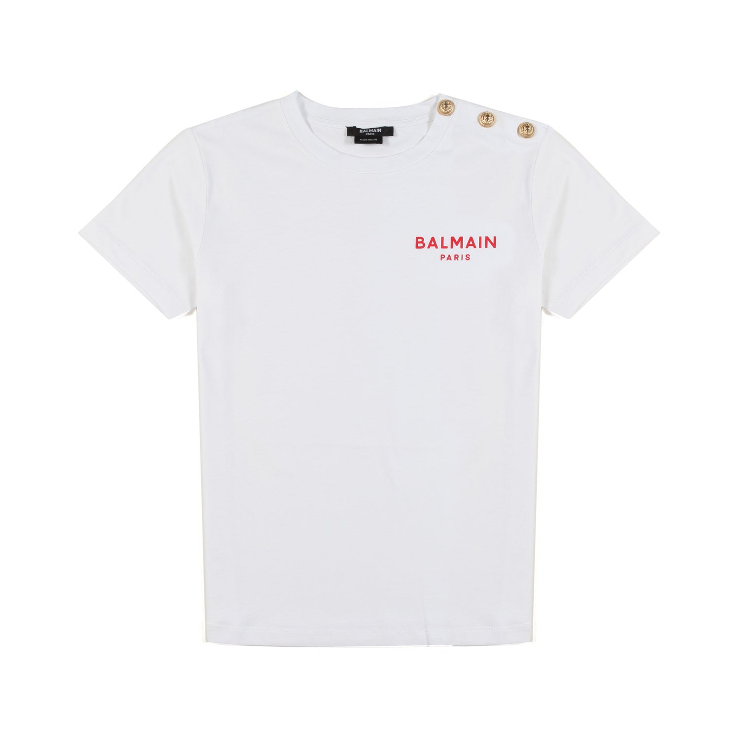 T-SHIRT BIANCA BAMBINA E TEEN CON MINI LOGO ROSSO - annameglio.com abbigliamento moda