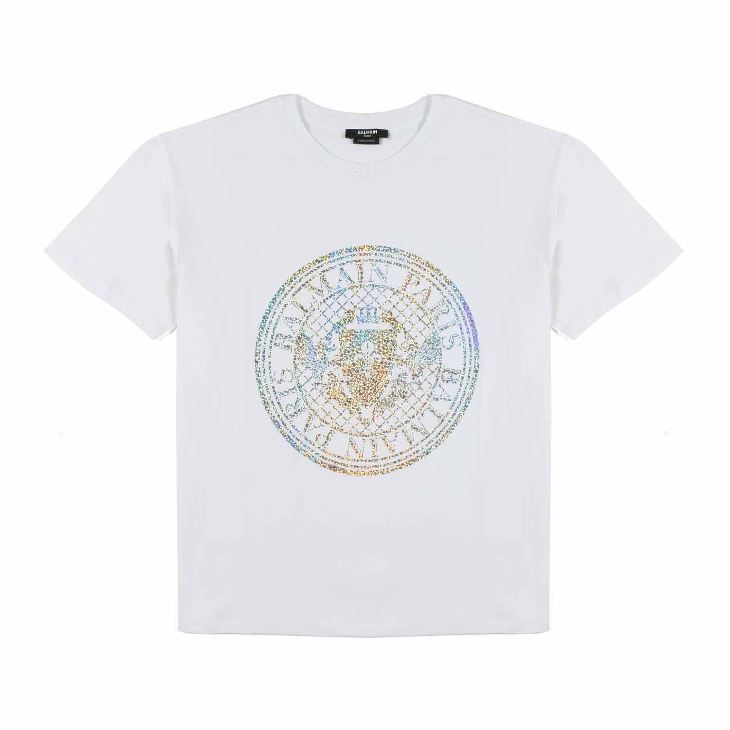 T-SHIRT BIANCA CON MAXI LOGO GLITTER MULTICOLOR - annameglio.com abbigliamento moda