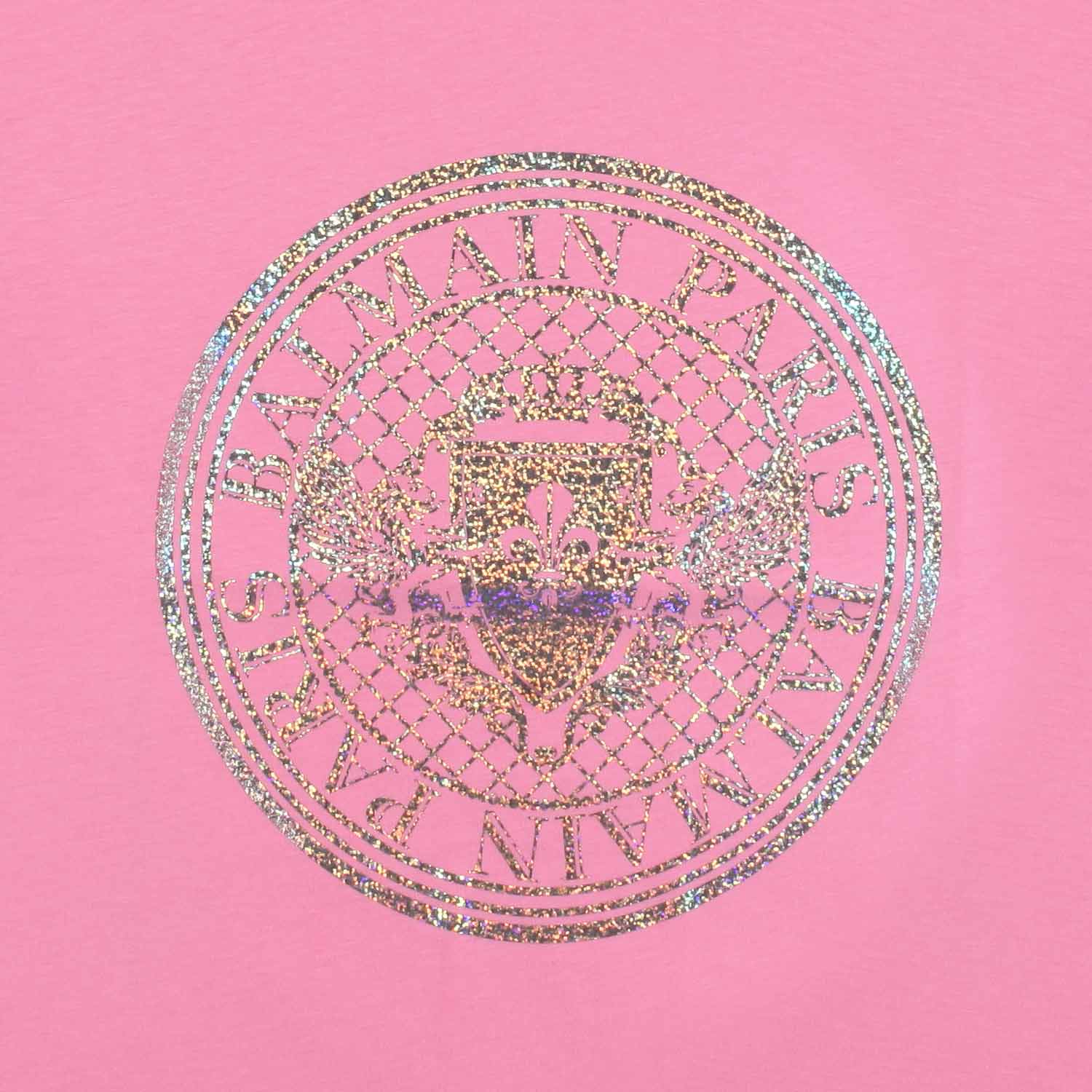 T-SHIRT ROSA CON MAXI LOGO GLITTER MULTICOLOR - annameglio.com abbigliamento moda
