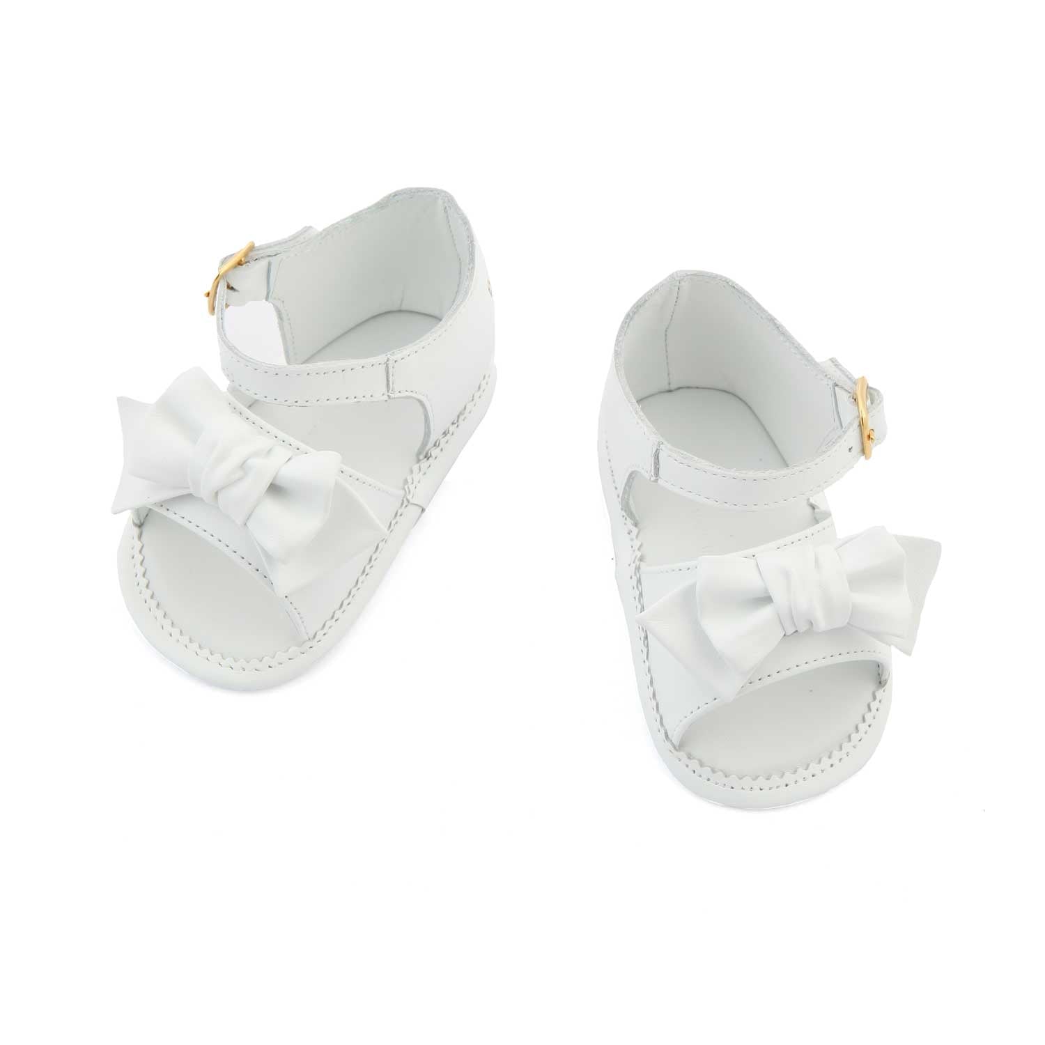 MINI SANDALETTO BIANCO E ORO NEONATA - annameglio.com abbigliamento moda
