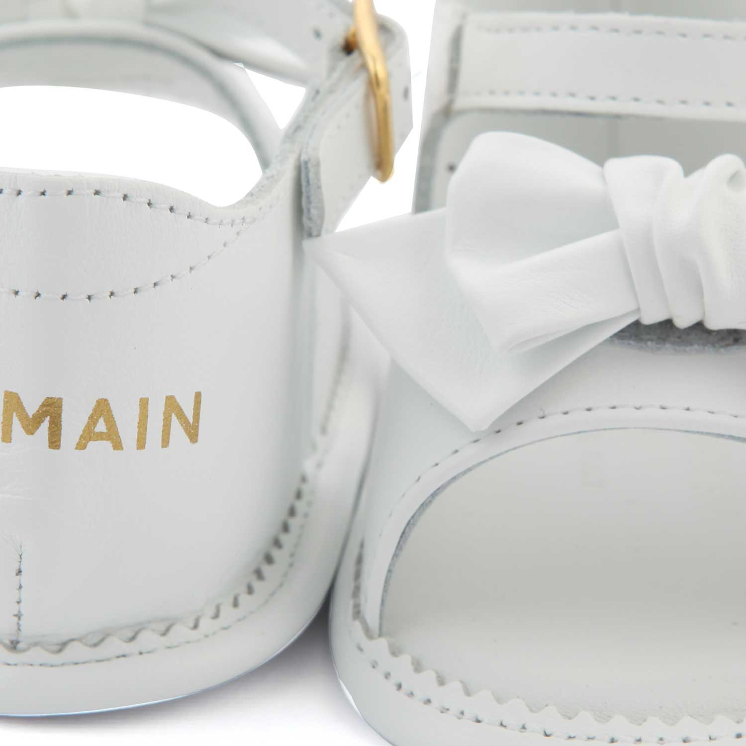 MINI SANDALETTO BIANCO E ORO NEONATA - annameglio.com abbigliamento moda