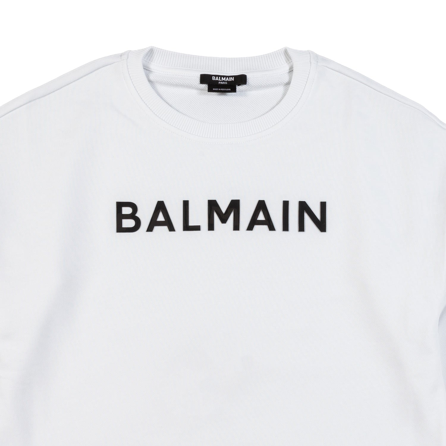 FELPA BIANCA CON LOGO NERO GOMMATO - annameglio.com abbigliamento moda