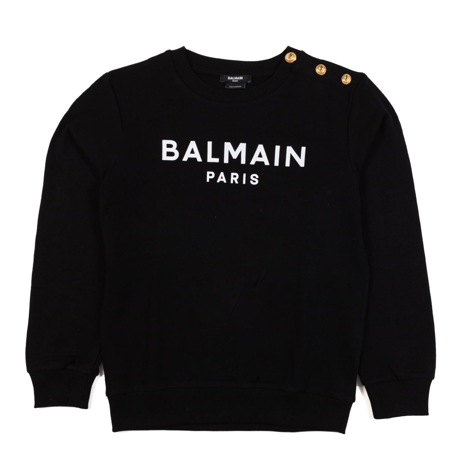 FELPA NERA CON BOTTONI ORO E LOGO BIANCO - annameglio.com abbigliamento moda