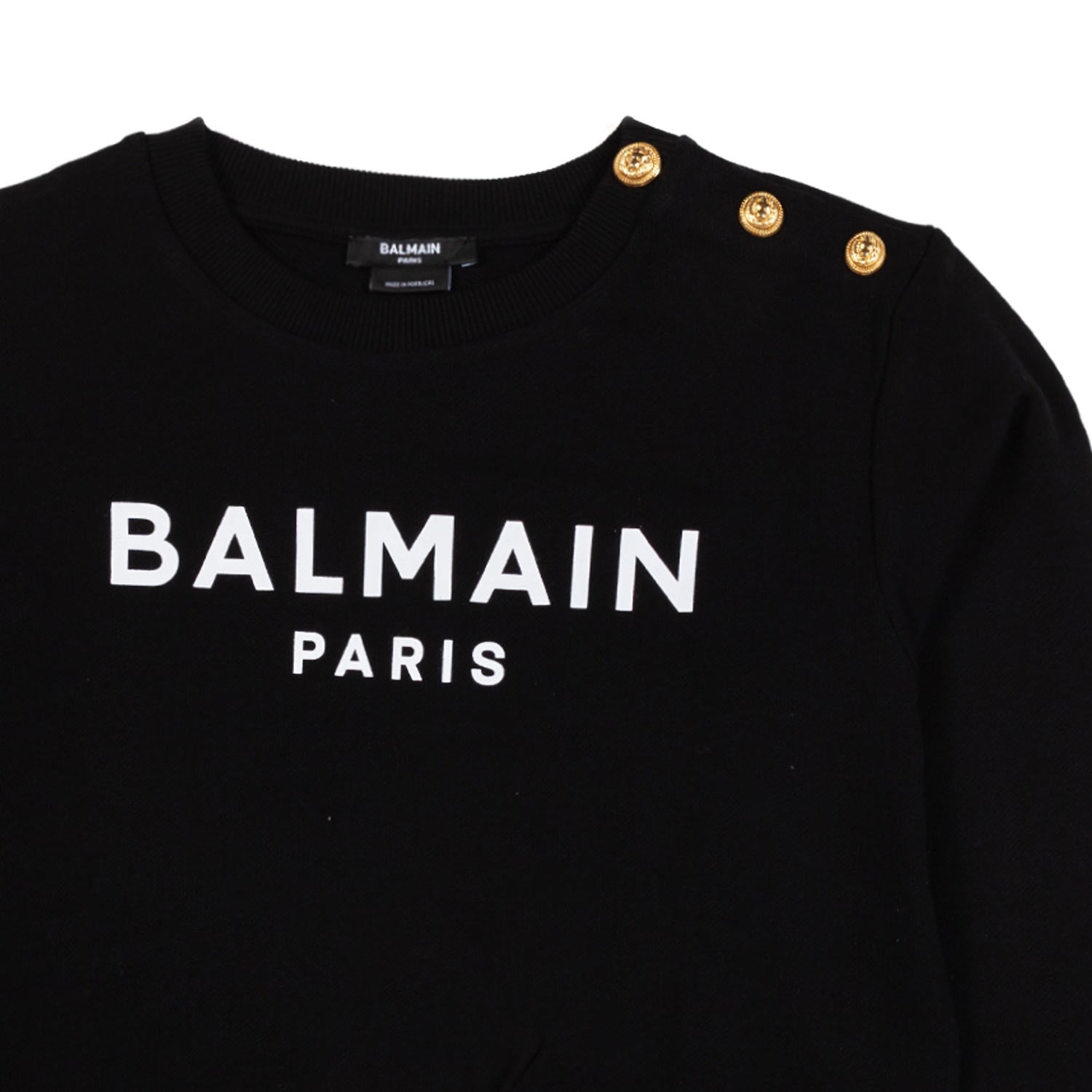 FELPA NERA CON BOTTONI ORO E LOGO BIANCO - annameglio.com abbigliamento moda