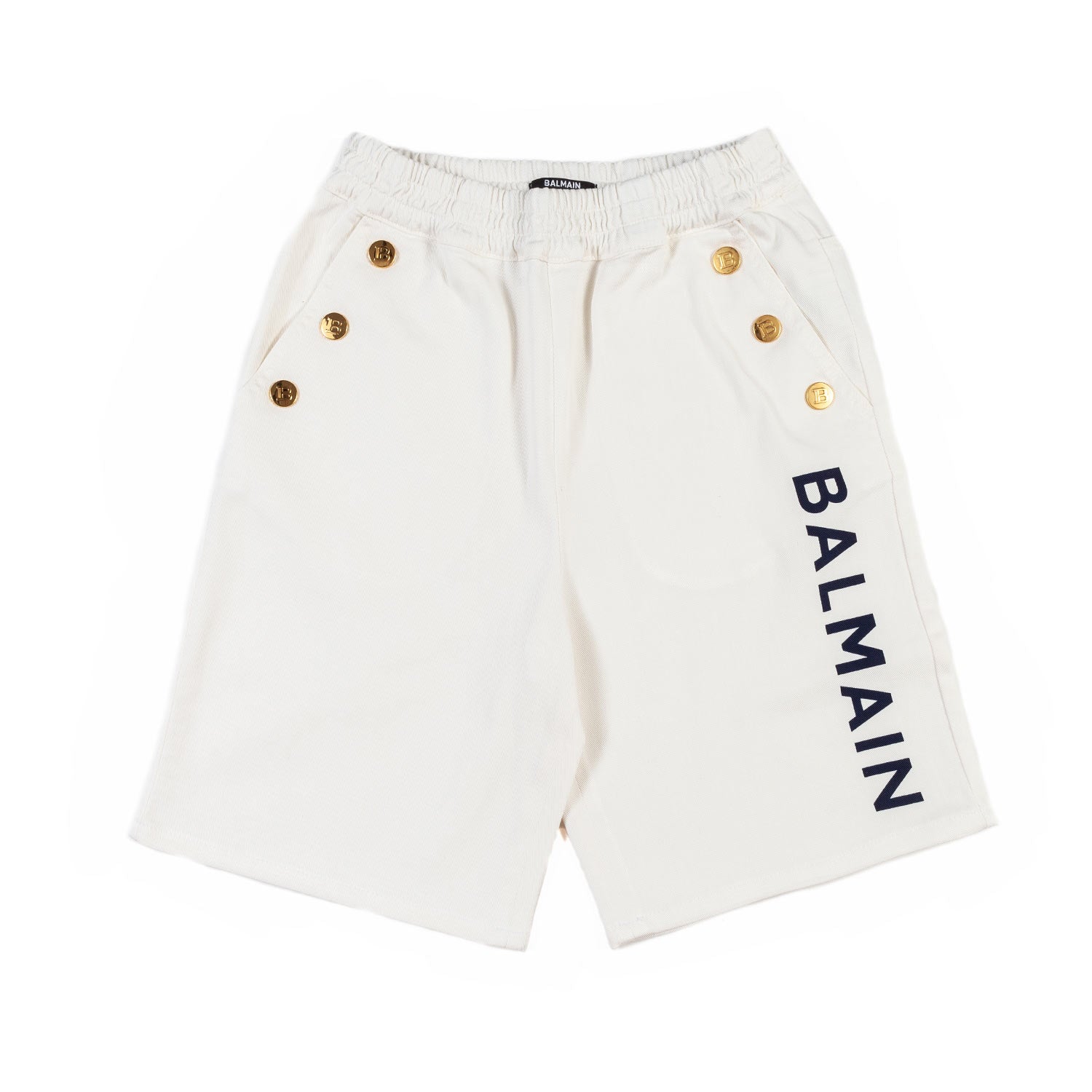 BERMUDA BIANCO CON BOTTONI ORO BAMBINA E TEEN - annameglio.com abbigliamento moda