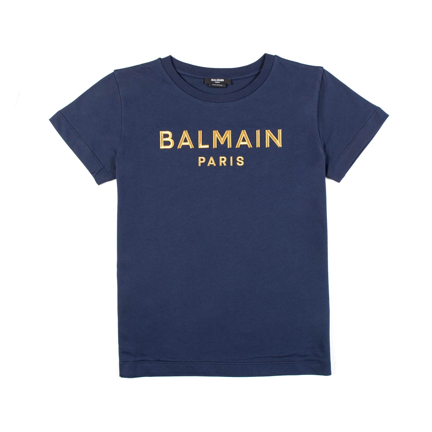 T-SHIRT BLU BAMBINA E TEEN CON LOGO ORO - annameglio.com abbigliamento moda