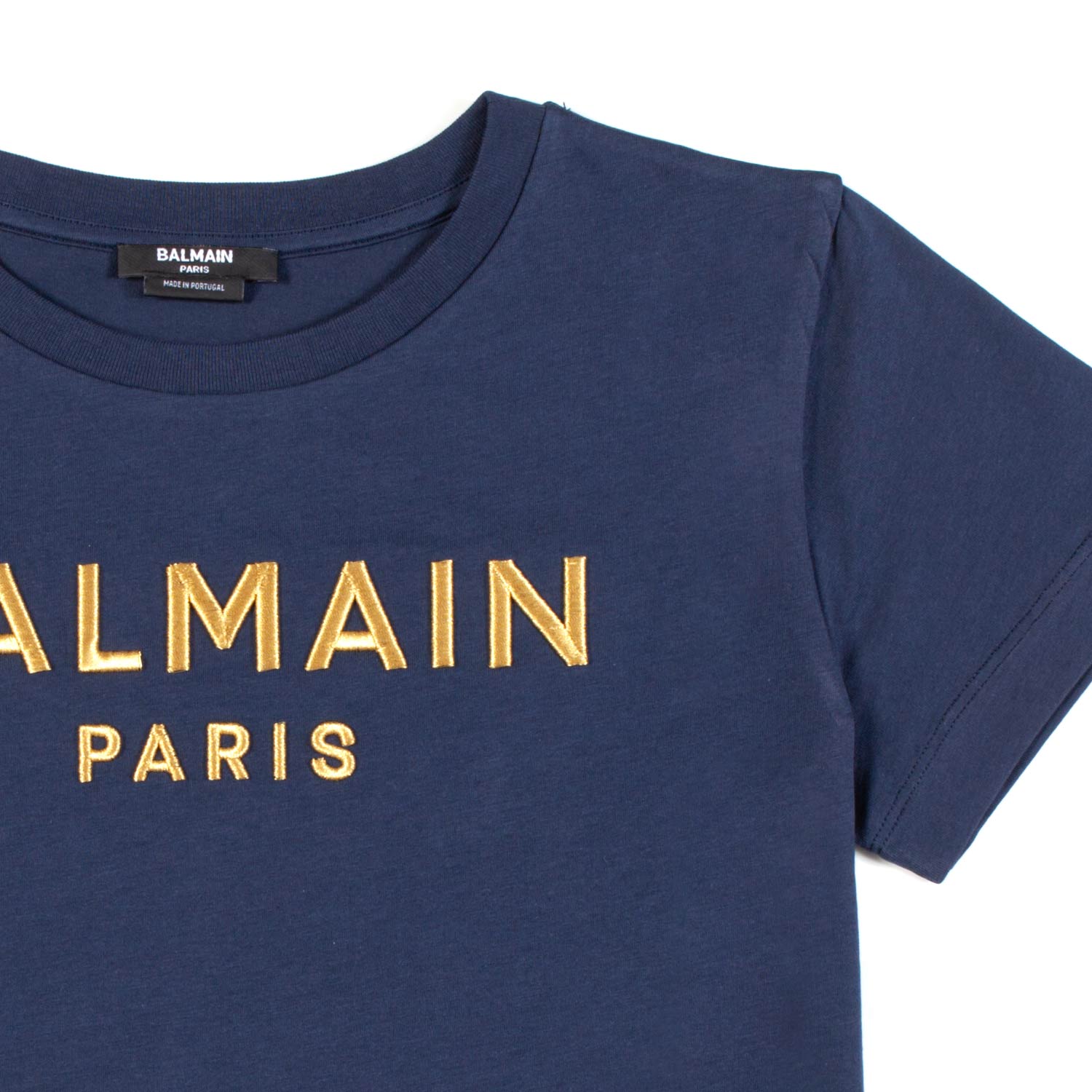 T-SHIRT BLU BAMBINA E TEEN CON LOGO ORO - annameglio.com abbigliamento moda