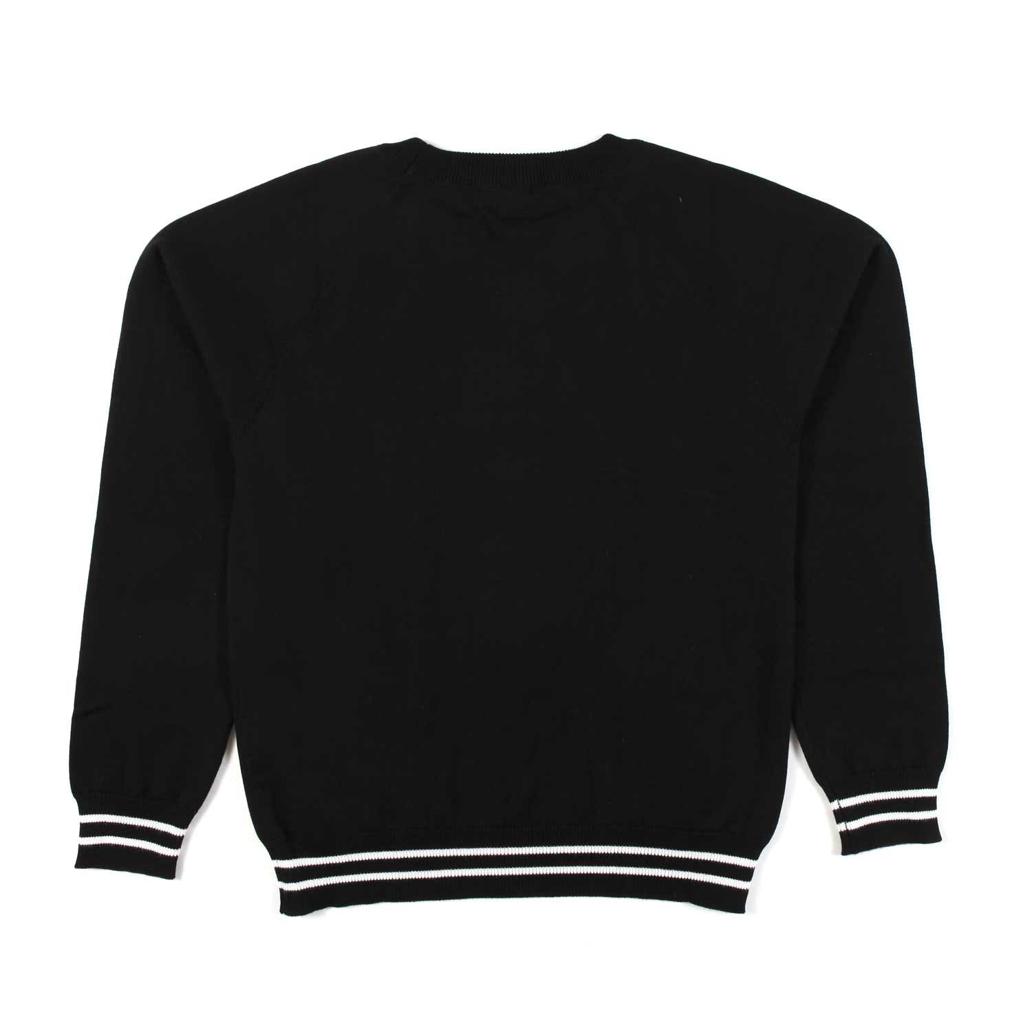 FELPA NERA CON LOGO BIANCO E BOTTONI ORO - annameglio.com abbigliamento moda