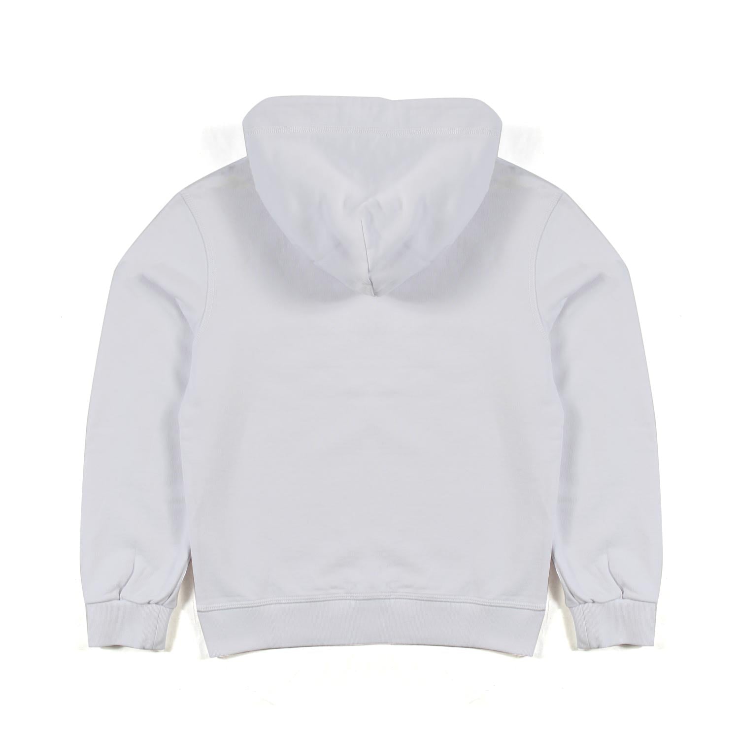 FELPA BIANCA CON CAPPUCCIO E LOGO NERO - annameglio.com abbigliamento moda