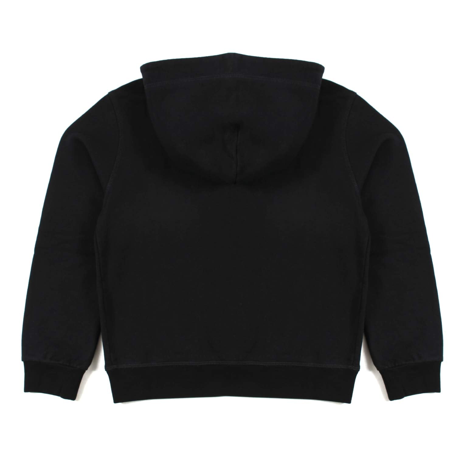 FELPA NERA CON CAPPUCCIO E LOGO BIANCO - annameglio.com abbigliamento moda