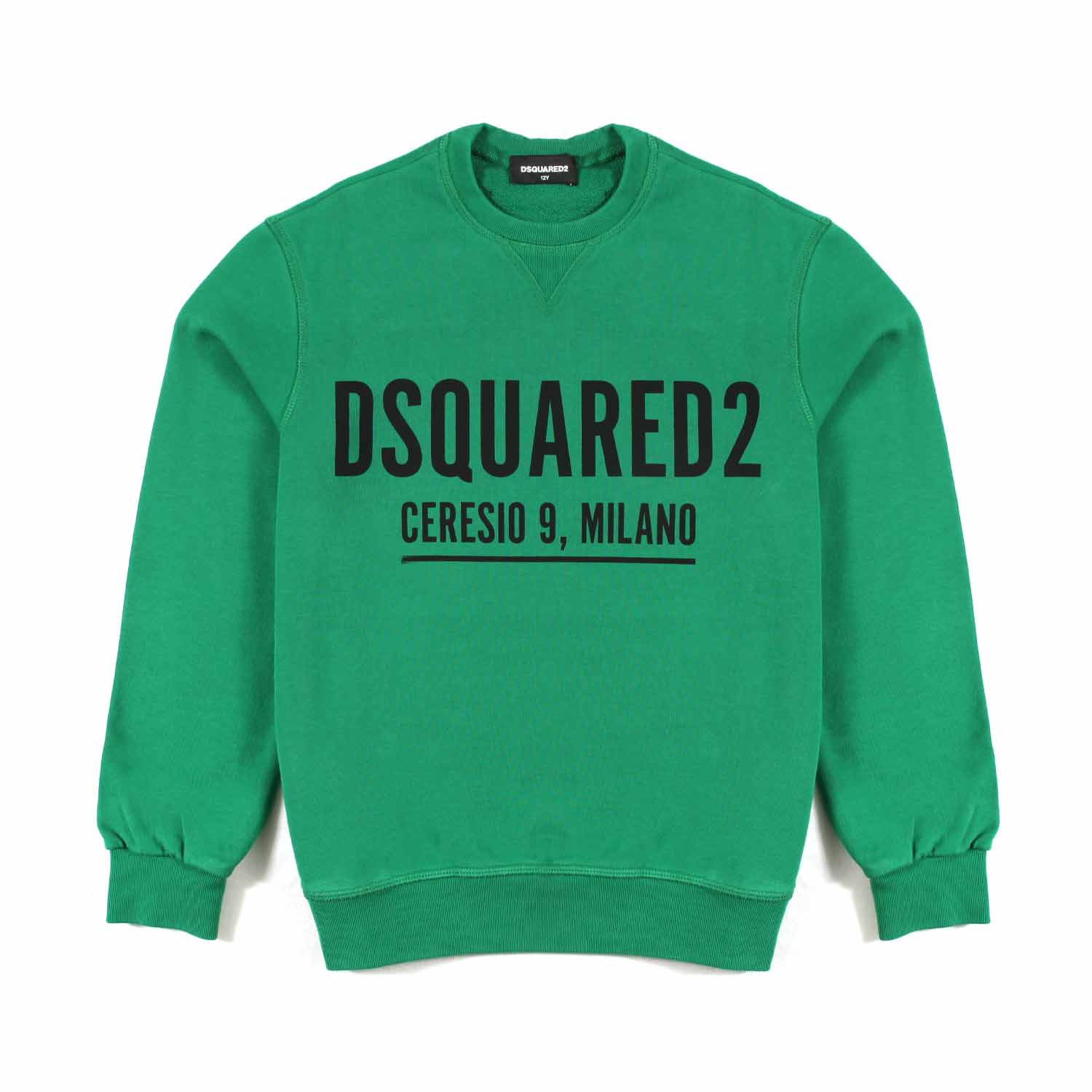 FELPA VERDE LOGO NERO BAMBINO E TEENAGER - annameglio.com abbigliamento moda