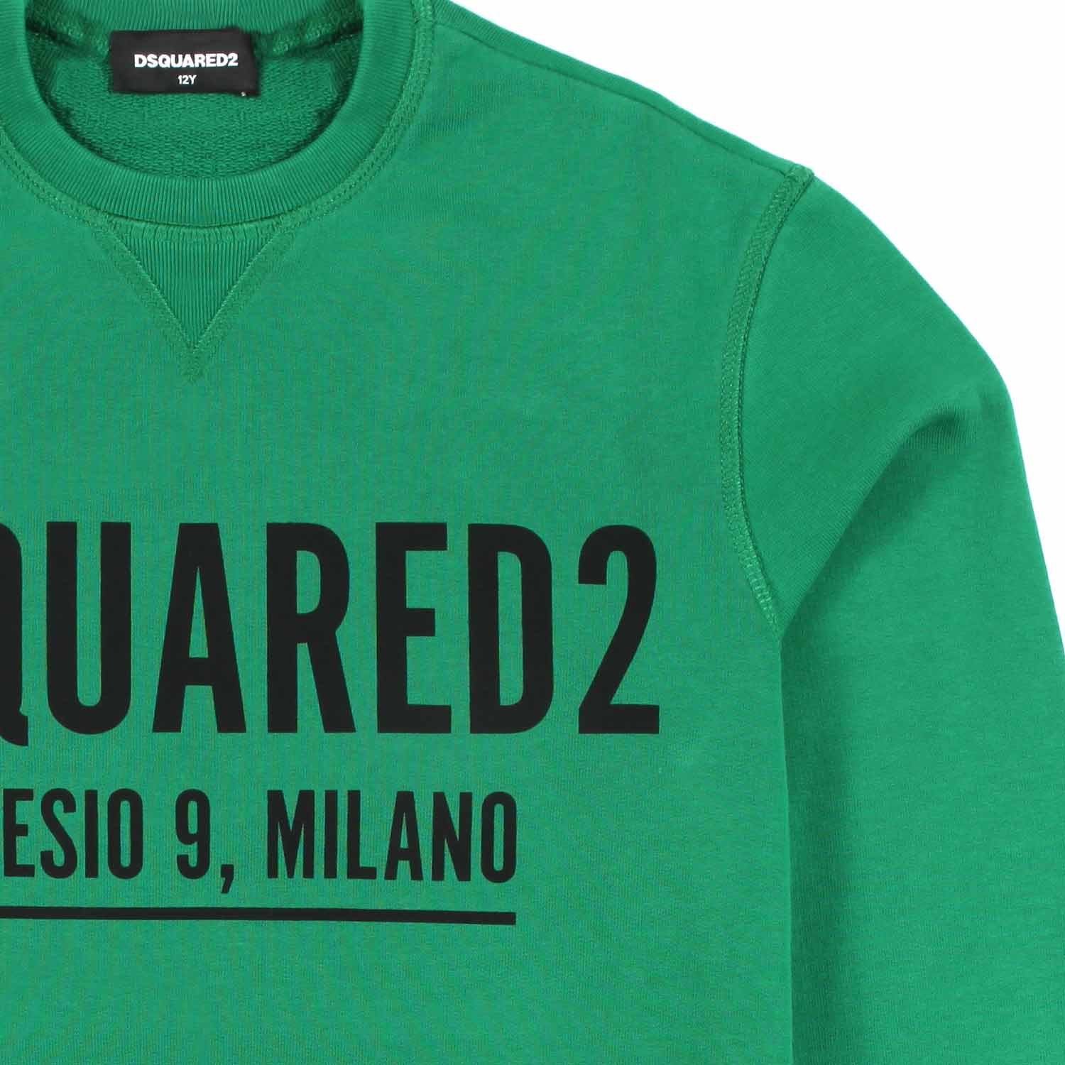 FELPA VERDE LOGO NERO BAMBINO E TEENAGER - annameglio.com abbigliamento moda