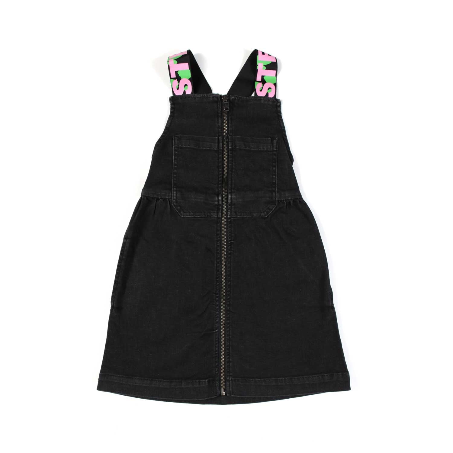 ABITO SALOPETTE NERO IN DENIM BAMBINA - annameglio.com abbigliamento moda