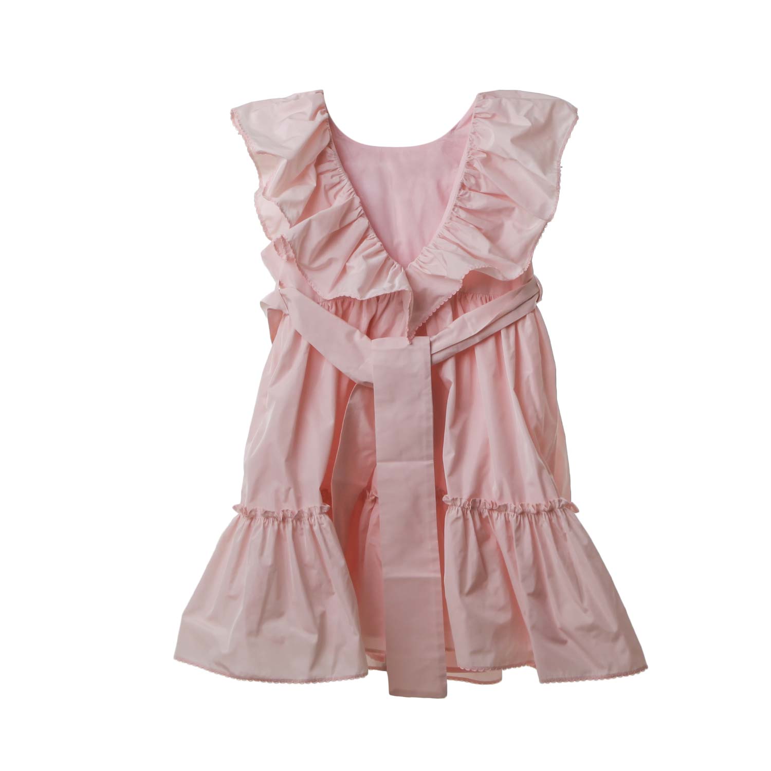 Abito Taffeta con Cintura e Volant Rosa - annameglio.com abbigliamento moda