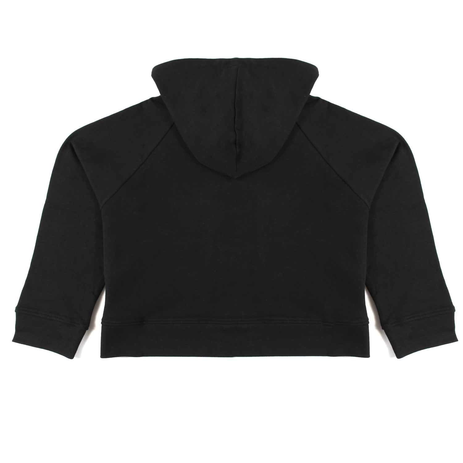 FELPA CROPPED NERA E VERDE CON CAPPUCCIO - annameglio.com abbigliamento moda