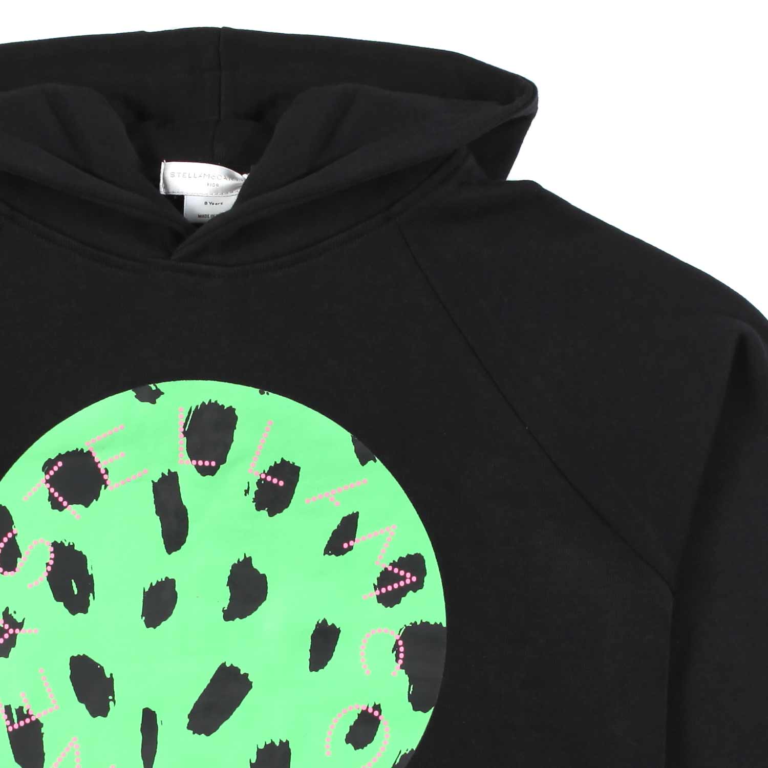 FELPA CROPPED NERA E VERDE CON CAPPUCCIO - annameglio.com abbigliamento moda