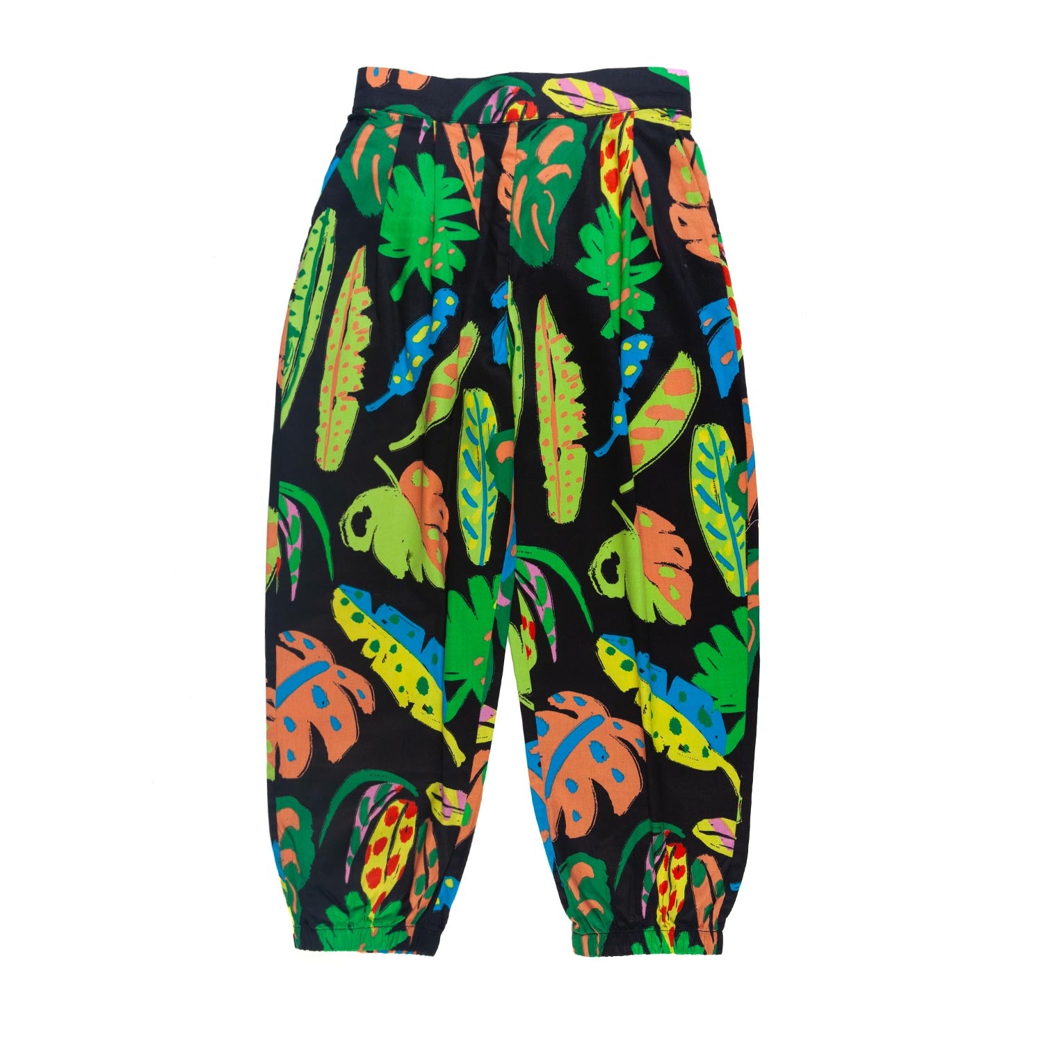 PANTALONE HAREM NERO E MULTICOLOR BAMBINA RAGAZZA - annameglio.com abbigliamento moda